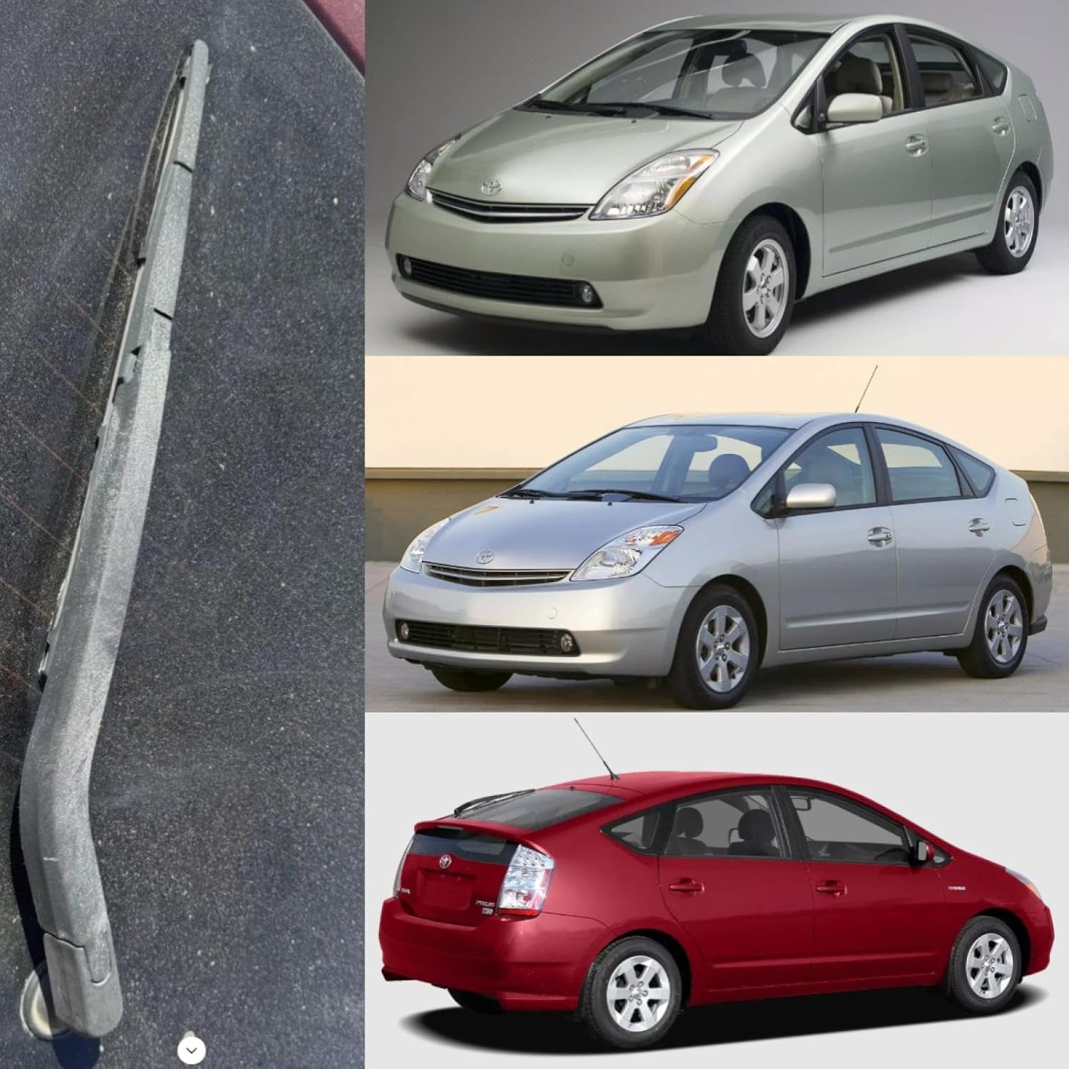 Back Windshield Wiper Arm Blade for Toyota Prius HYBRID 2004 2005 2006 2007 2008 2009 EV-GAS (FHEV) Base Touring Hatchback 4-Door 1.5L Rear Window Windscreen Wiper Arm Blade Set OEM Replacement