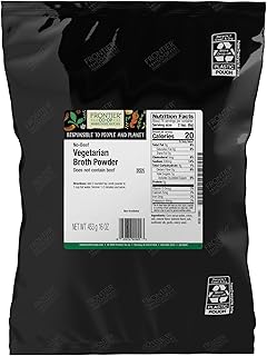 Frontier Co-op No Beef Broth Powder, 1-Pound Bulk Bag, Vegetarian Beef Broth, Soup Base, Gravy, Hot Drink, Kosher