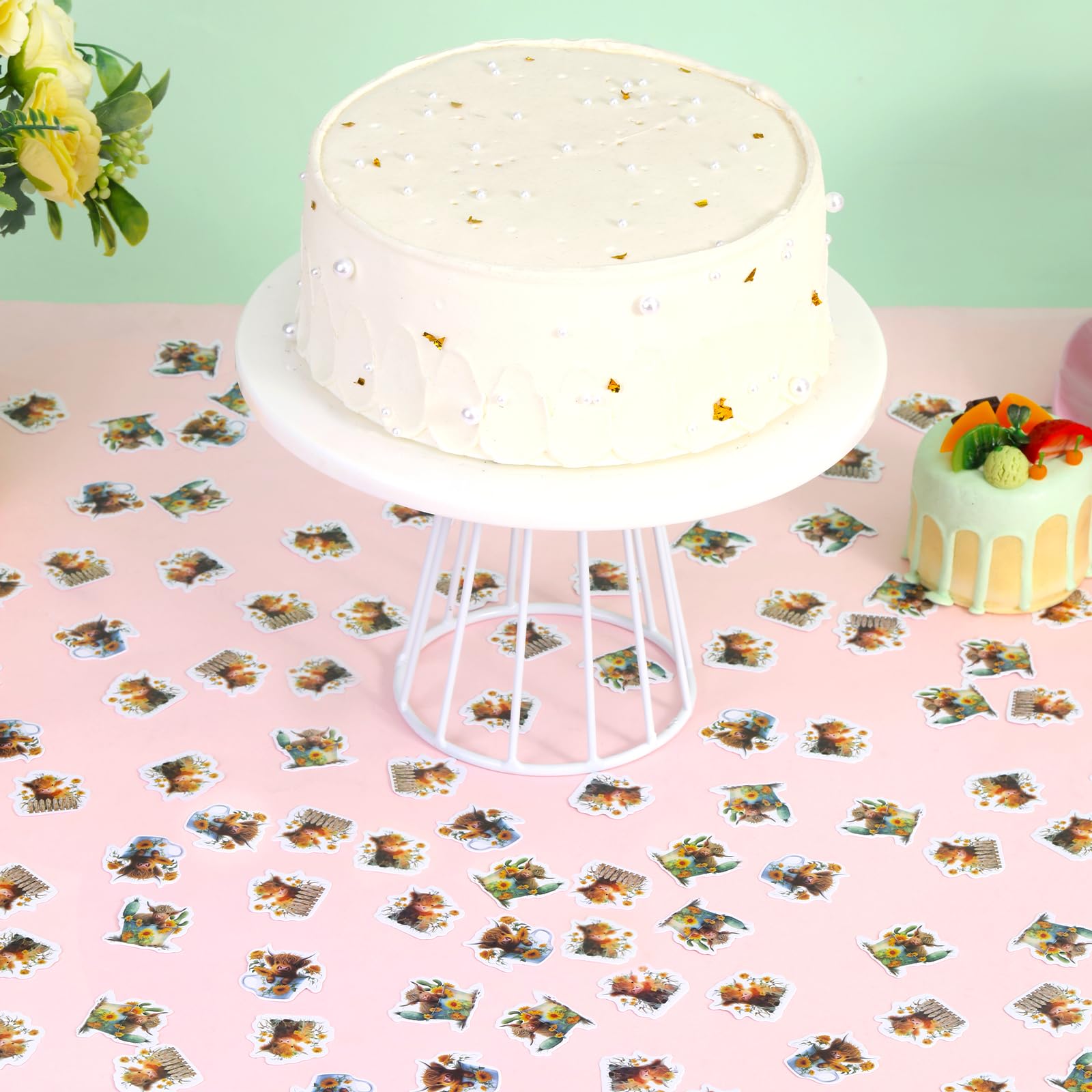 200 Coriandoli A Forma Di Mucca Per Baby Shower - Decorazioni Tavolo
