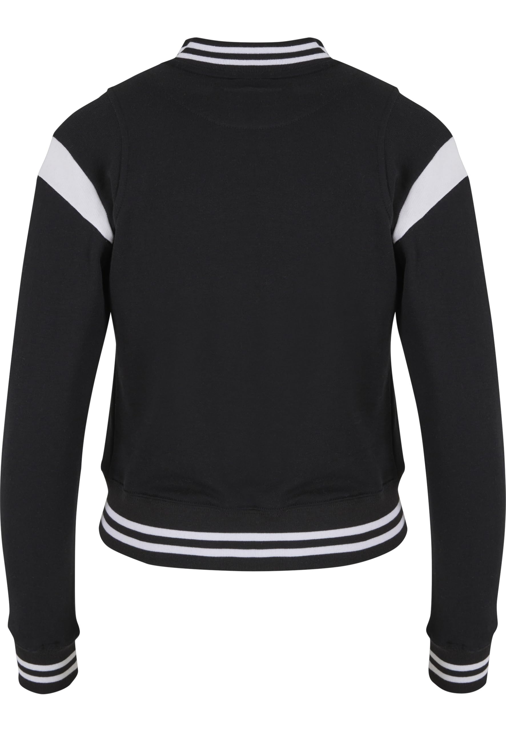 Urban Classics Damen Ladies Inset College Sweat Jacket Sweatjacke, Schwarz (Blk/Wht 00050), Medium (Herstellergröße: M)