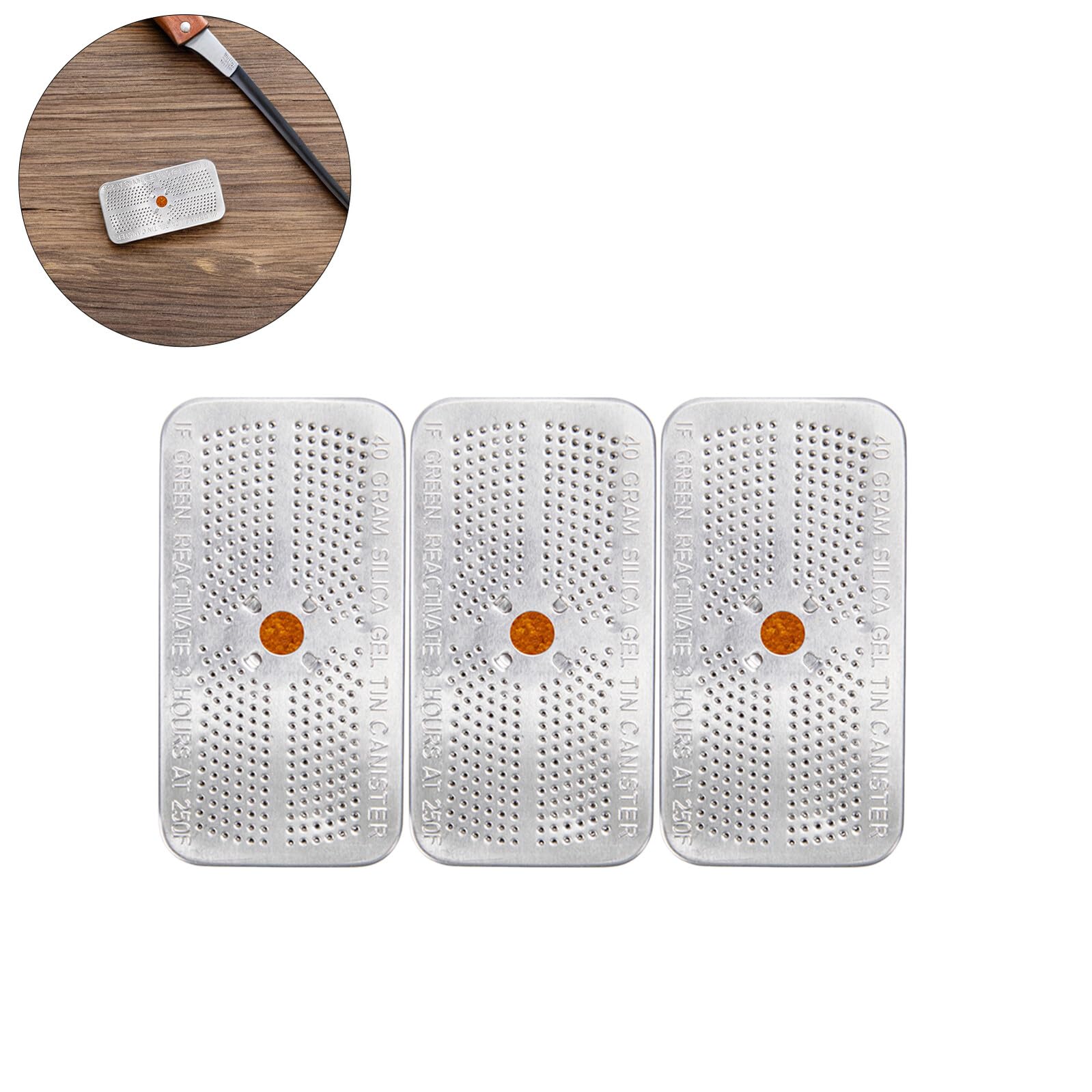 DOITOOL Silice Essiccante 40 Grammi 5 Pezzi Indicatrici Assorbi Umidità in Alluminio per Armadi e Scarpiere