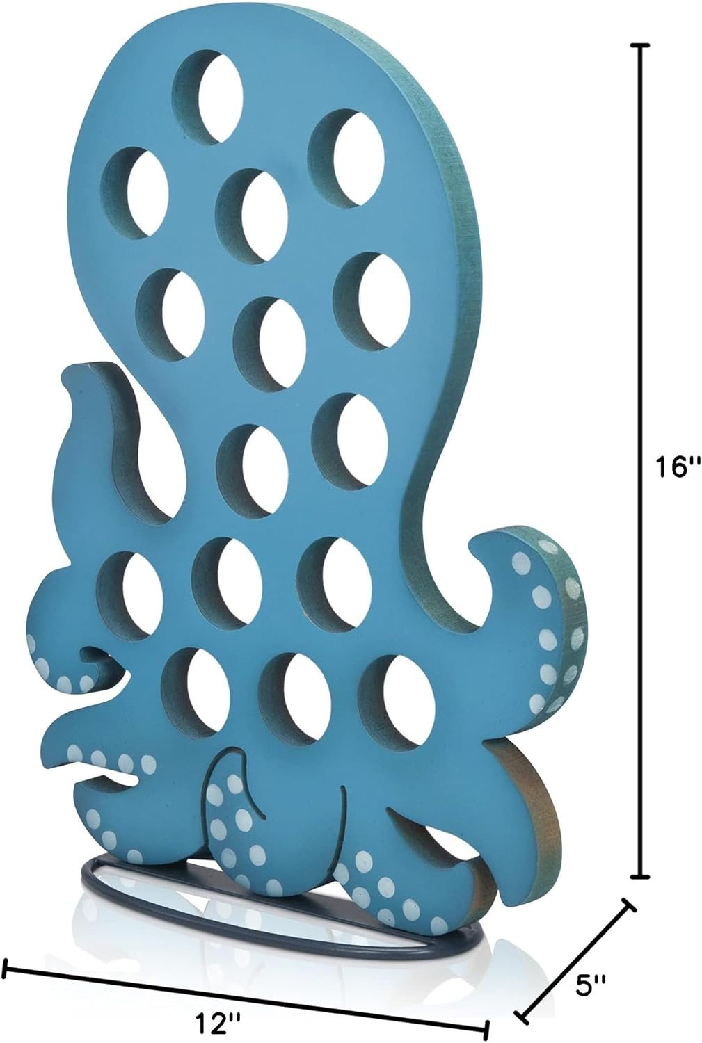 Made Easy Kit Front Facing Countertop Coffee Pods Holder Compatible with K-Cups, Coffee Bar Decor for Home Cafe (Blue Octopus)
