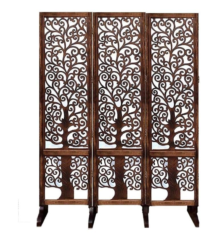 PACIFIC ART & CRAFTS Wooden Room Partition with Stand for Living Rooms/Wood Screens Separator & Room Divider 3 Panels for Living Room/Bedroom/Office/Restaurants(Brown) (3 Panel - 60 X 72 in)-image-20