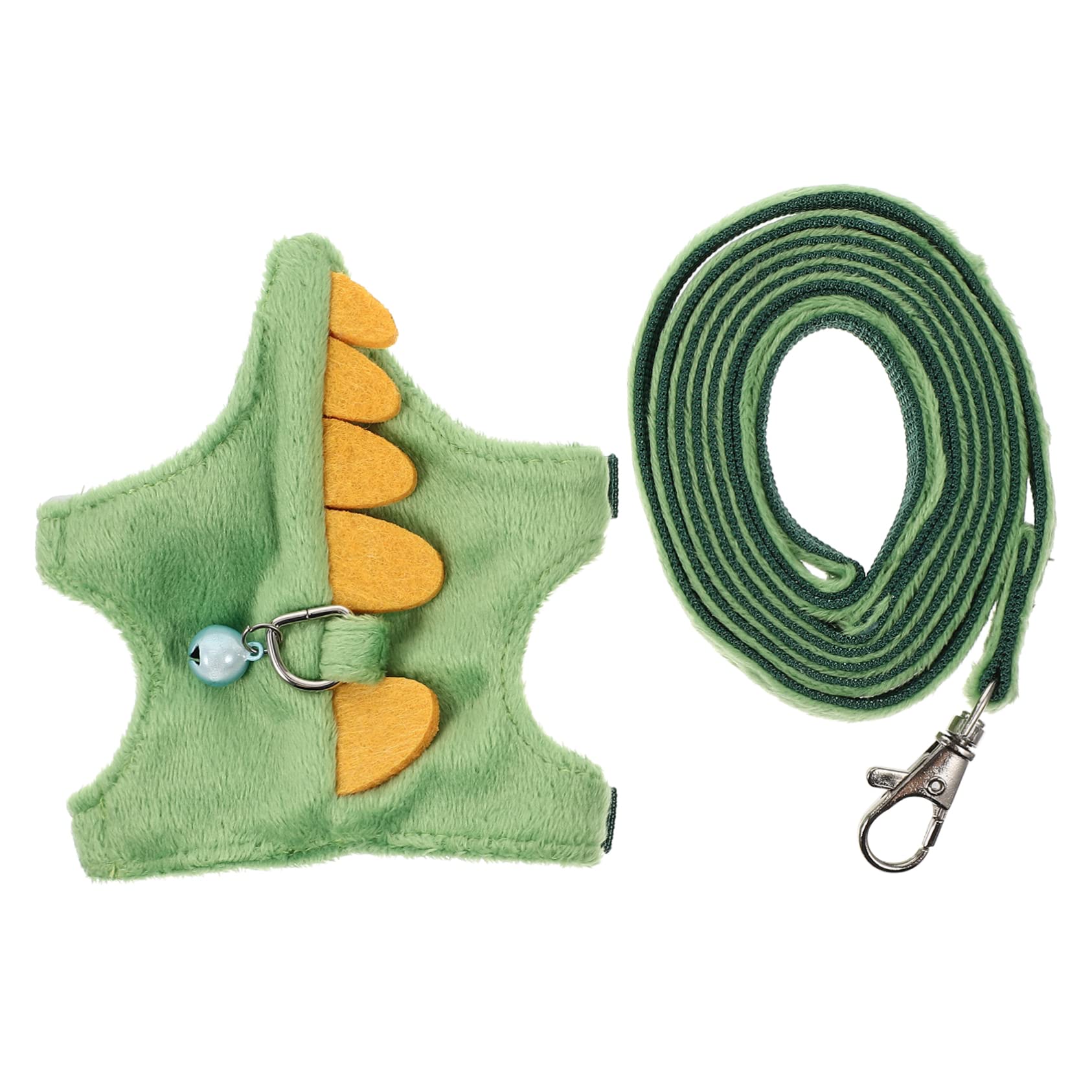 VANZACK 5pezzi Pettorina e Guinzaglio Per Piccoli Animali Design Carino Tema Dinosauro e Resistente Per Furetti Criceti e Altri Animali Domestici Con Campanella Colorata Casual
