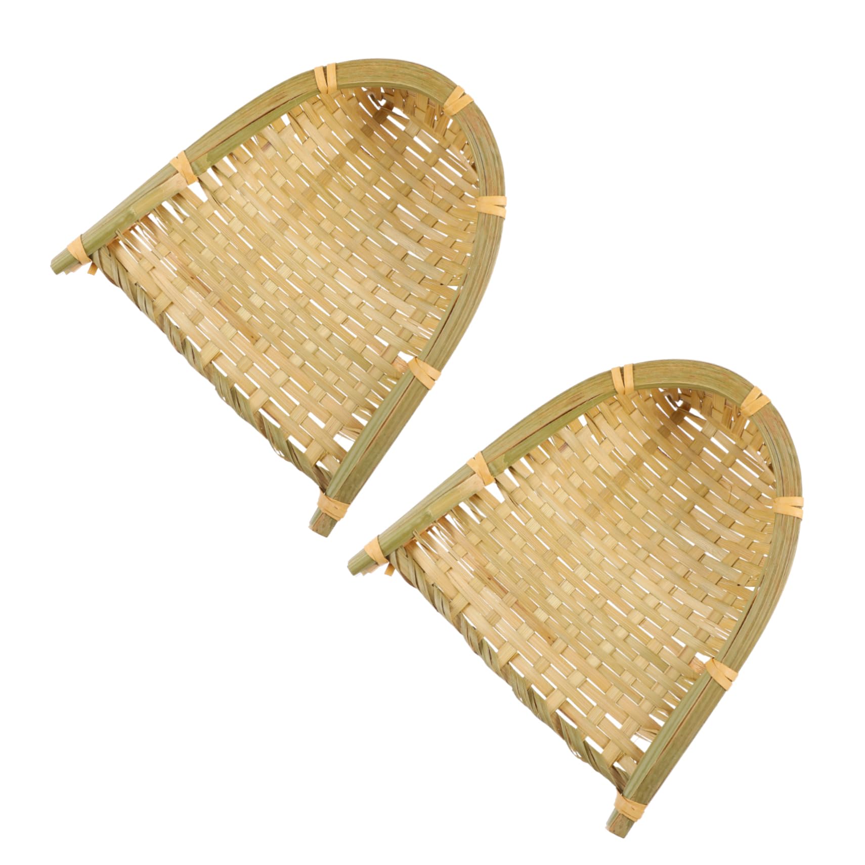 Cabilock 2Pcs Weaving Basket Snack Storage Trays for Picnic Home Food Serving Compact Design for Candy Bread Easy to Clean Reusable Baskets