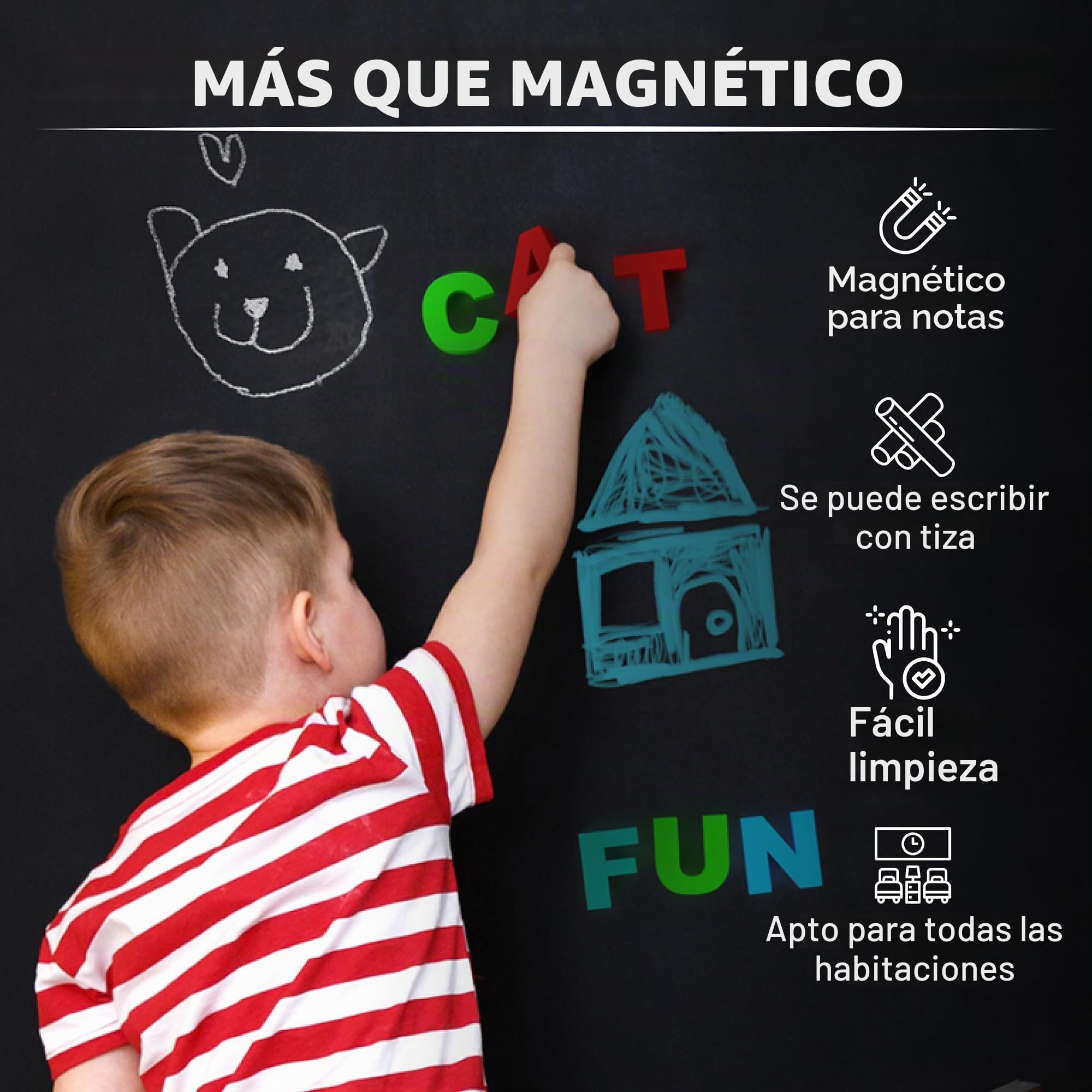 Pintura magnética extra fuerte y se puede pintar para tiza e imán (negro, 1000 ml) – Pizarra magnética para pared aprox. 3 m² – Pintura magnética adecuada para pared – Pintura de pared
