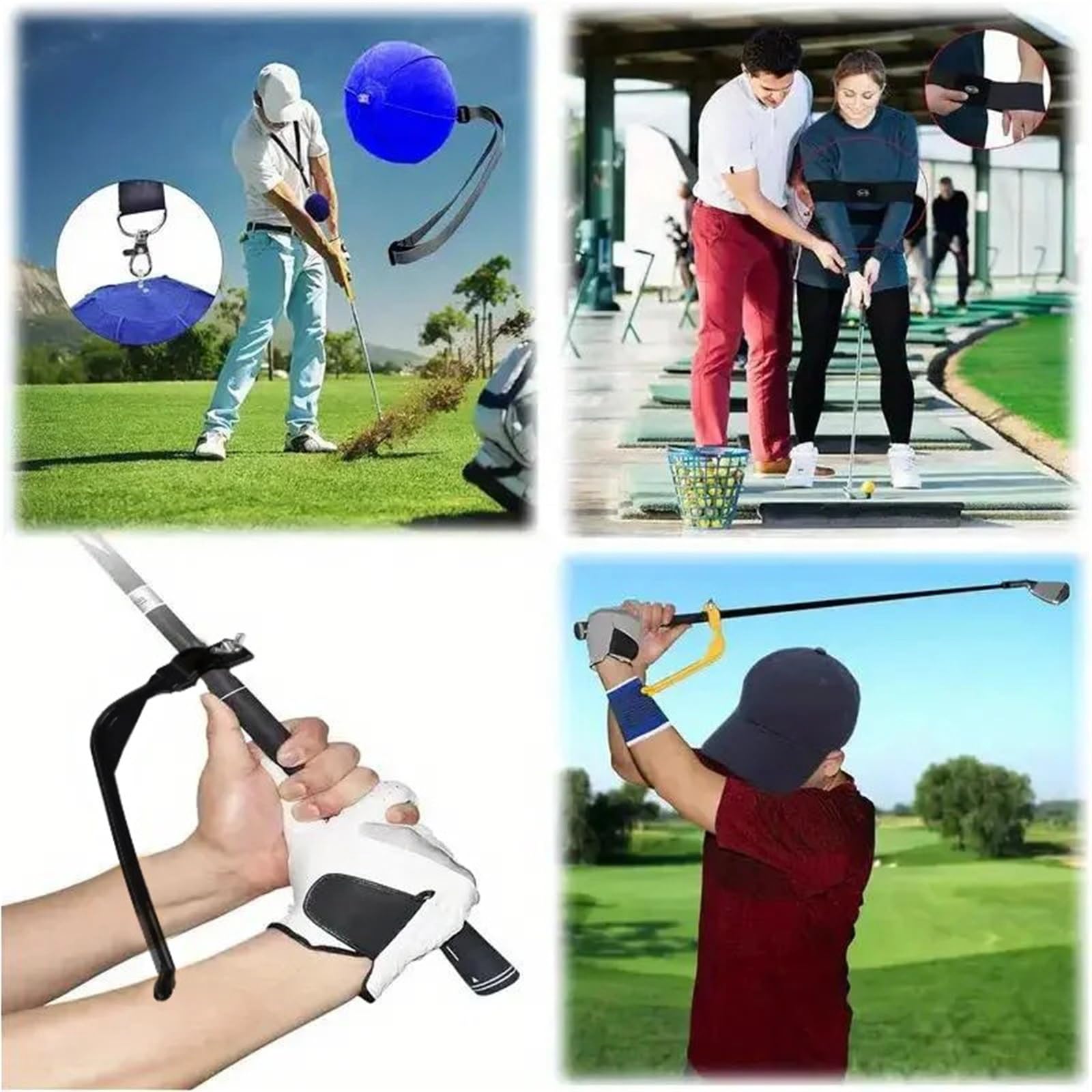 Golf Grip Trainer Juego de Entrenador Swing Golf 3 Piezas