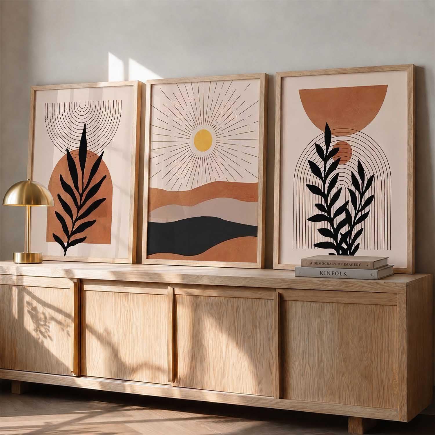 BOHO Wall Art Set - 3 Minimalist Frames -24 BOHO Wall Art Set - 3 Minimalist Frames -24