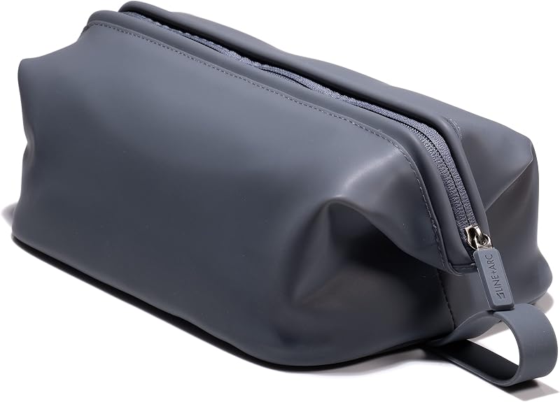 Necessaire LINE+ARC em silicone Smoke com zíper, 3,5 L