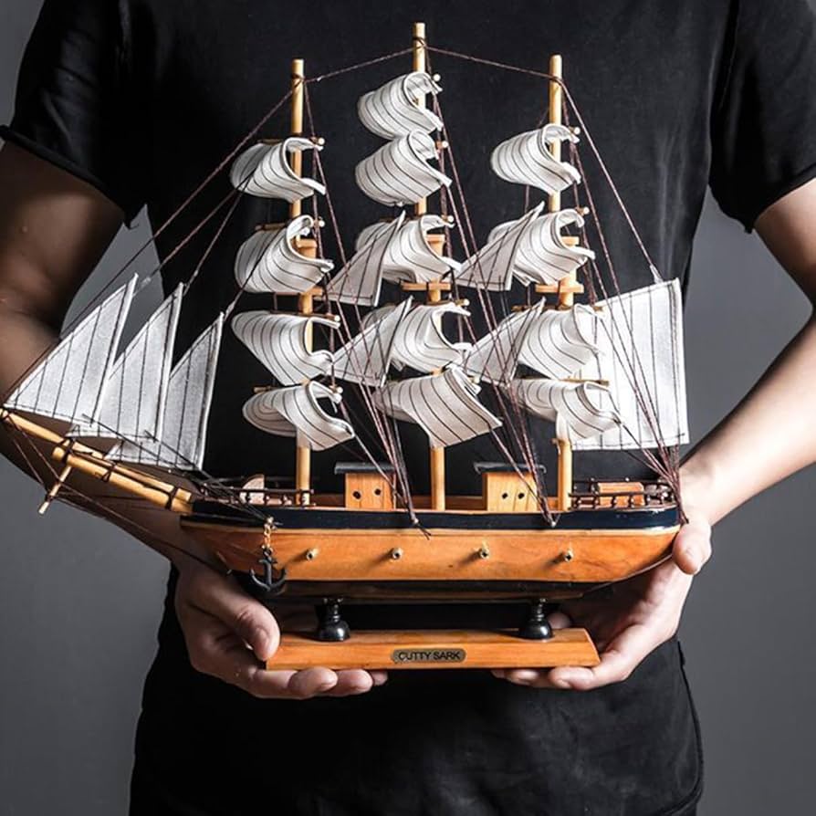 Amazon.co.jp: [dhiuebc] 帆船模型 オブジェ 39cm 木製 手作り
