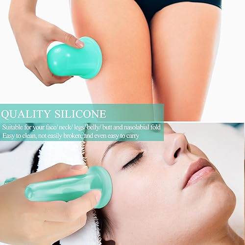 Vista 15 de BBTO Juego de ventosas faciales de silicona, kit de taza de masaje al vacío para cuerpo, cara, cuello, espalda y ojos, 6 tazas y cepillo exfoliante