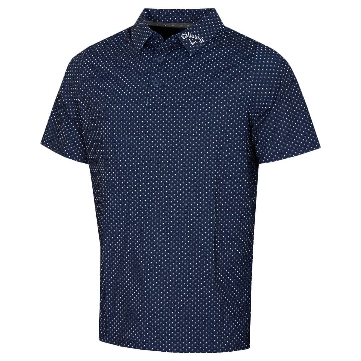 Callaway Golf Mens Golf Trademark Printed Polo Shirt - Peacoat - XXXL