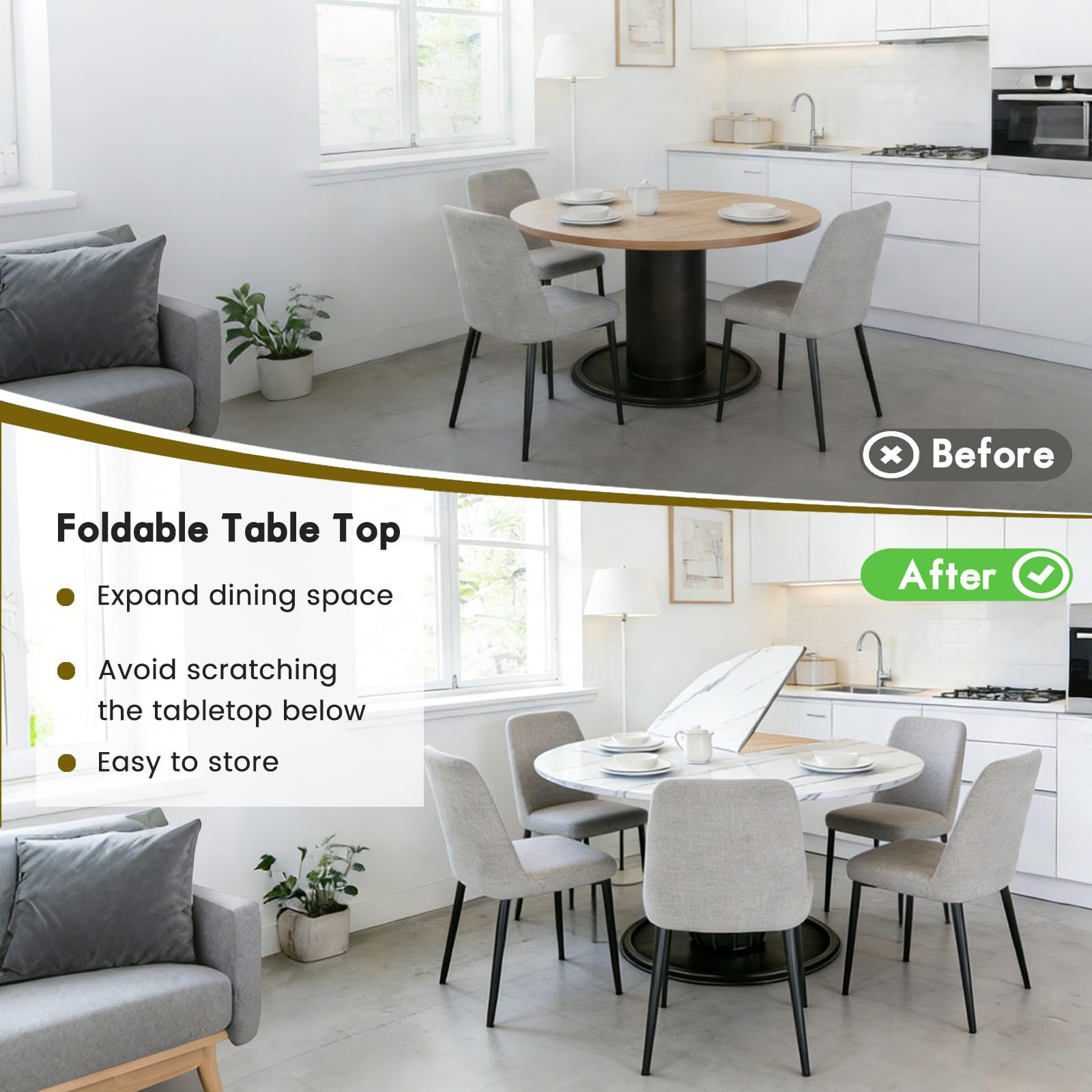 Amazon.com: Round Folding Table Top Extender 48/55/59/63/71/79