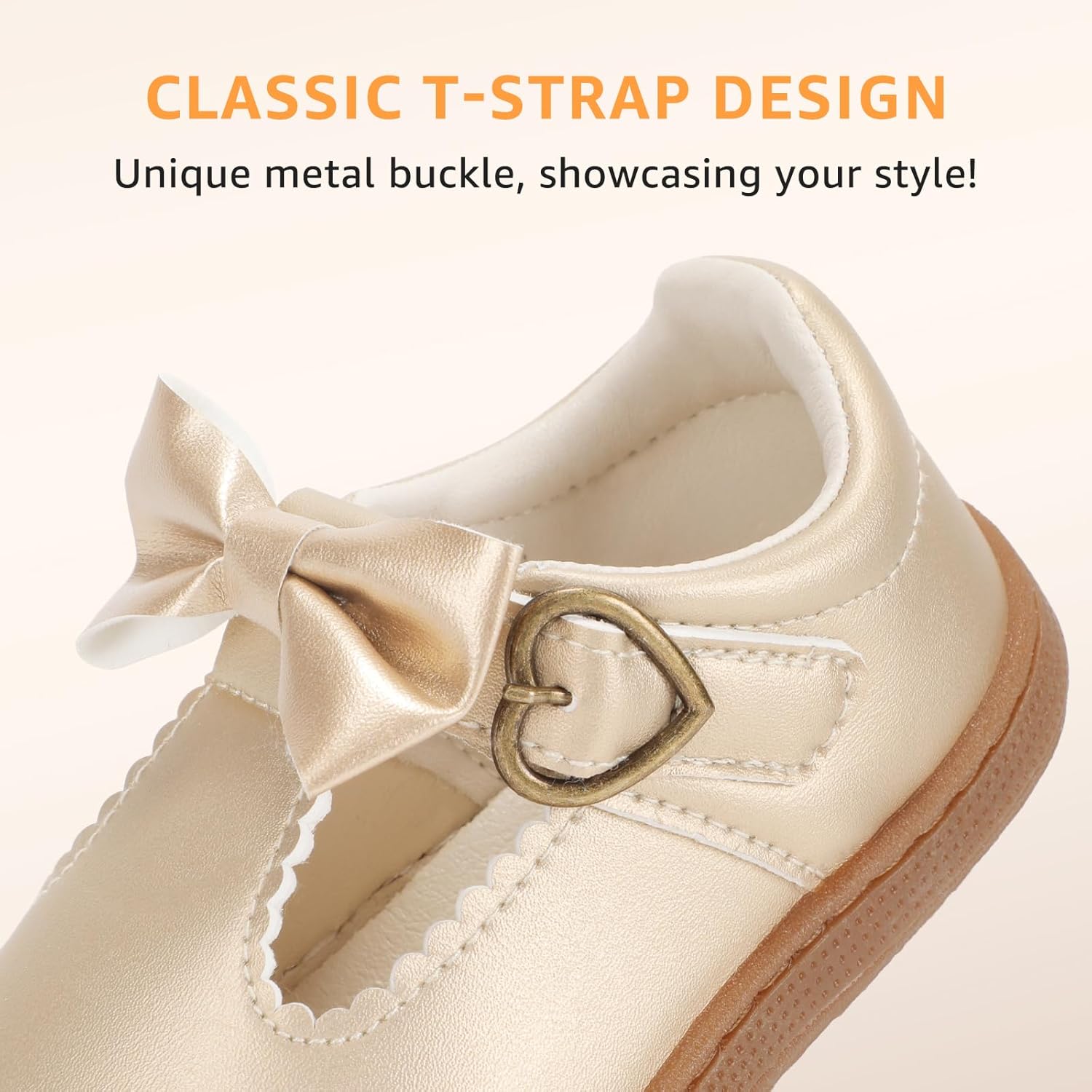 STQ Toddler Girls Dress Shoes Wide Toe Box Mary Jane Flats Zero Drop T Strap Ballet Wedding Flower Uniform School Shoe with Non-Slip - Image 8