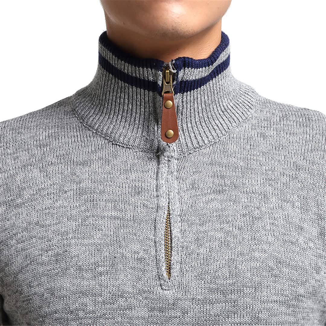 Vogrtcc Maglione caldo maglione lavorato a maglia maglione maglione a collo alto maglione, Dark Gray, L