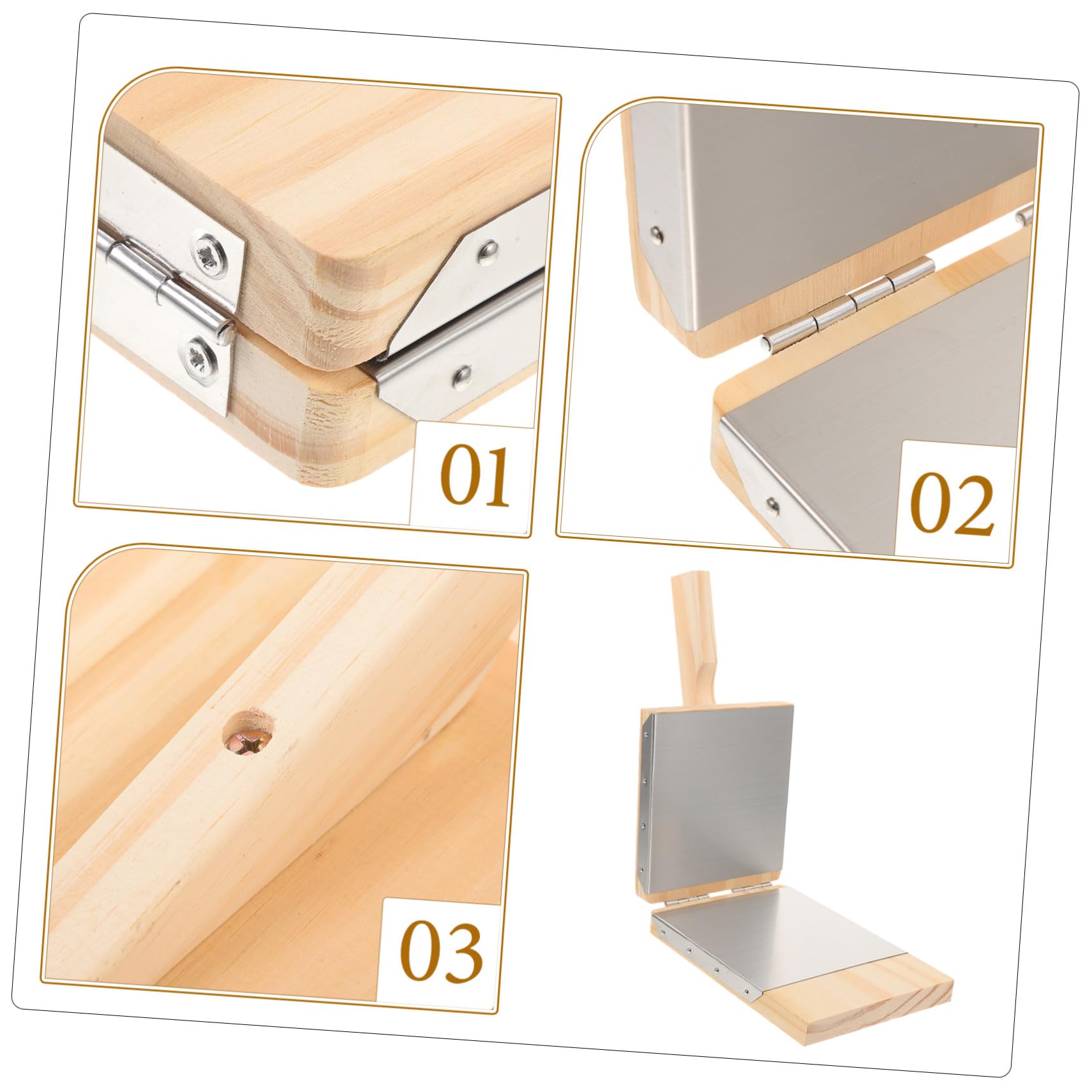 Hemobllo Pressa per Pasta Sfoglia in Legno Acciaio Inossidabile Utensile da Cucina per Pressare Impasti Spessore Uniforme Accessori per Gnocchi
