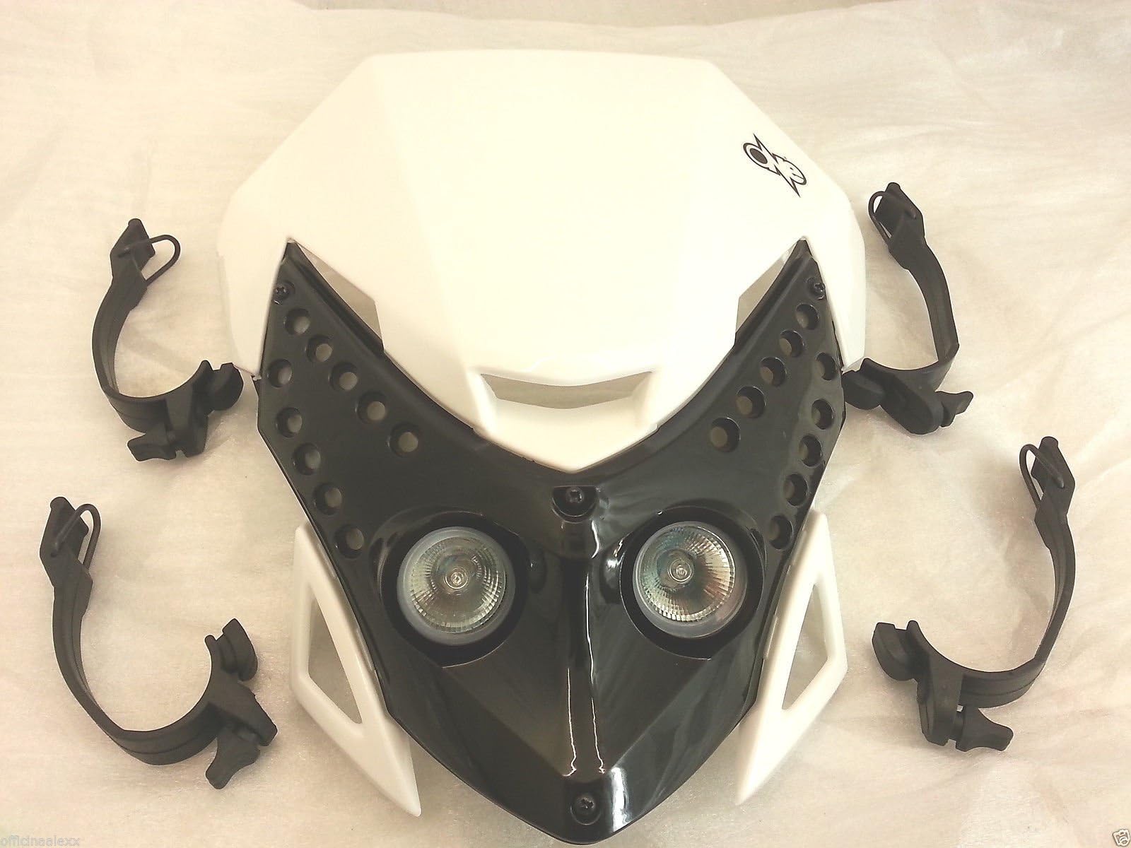 Headlight mask Halogen Universal Enduro Cross Motard White Black