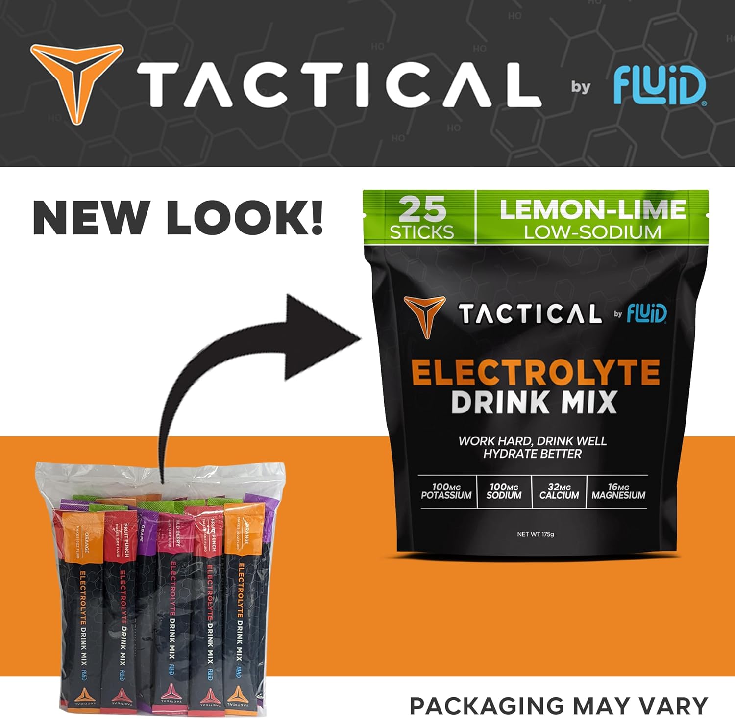 Fluid Tactical - Electrolyte Powder Packets, Accelerate Re-Hydration, Low Sugar, Electrolyte Drink Mix, Prevent Dehydration, Eliminate Cramps