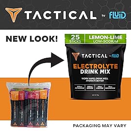 Fluid Tactical - Electrolyte Powder Packets, Accelerate Re-Hydration, Low Sugar, Electrolyte Drink Mix, Prevent Dehydration, Eliminate Cramps