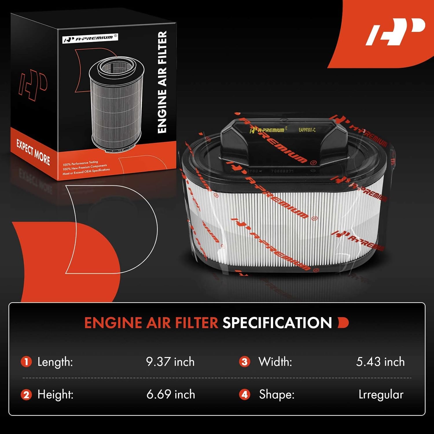 A-Premium 2-PC Engine Air Filter Compatible with Maserati Ghibli, Quattroporte 2014-2022, Levante 2017-2022,