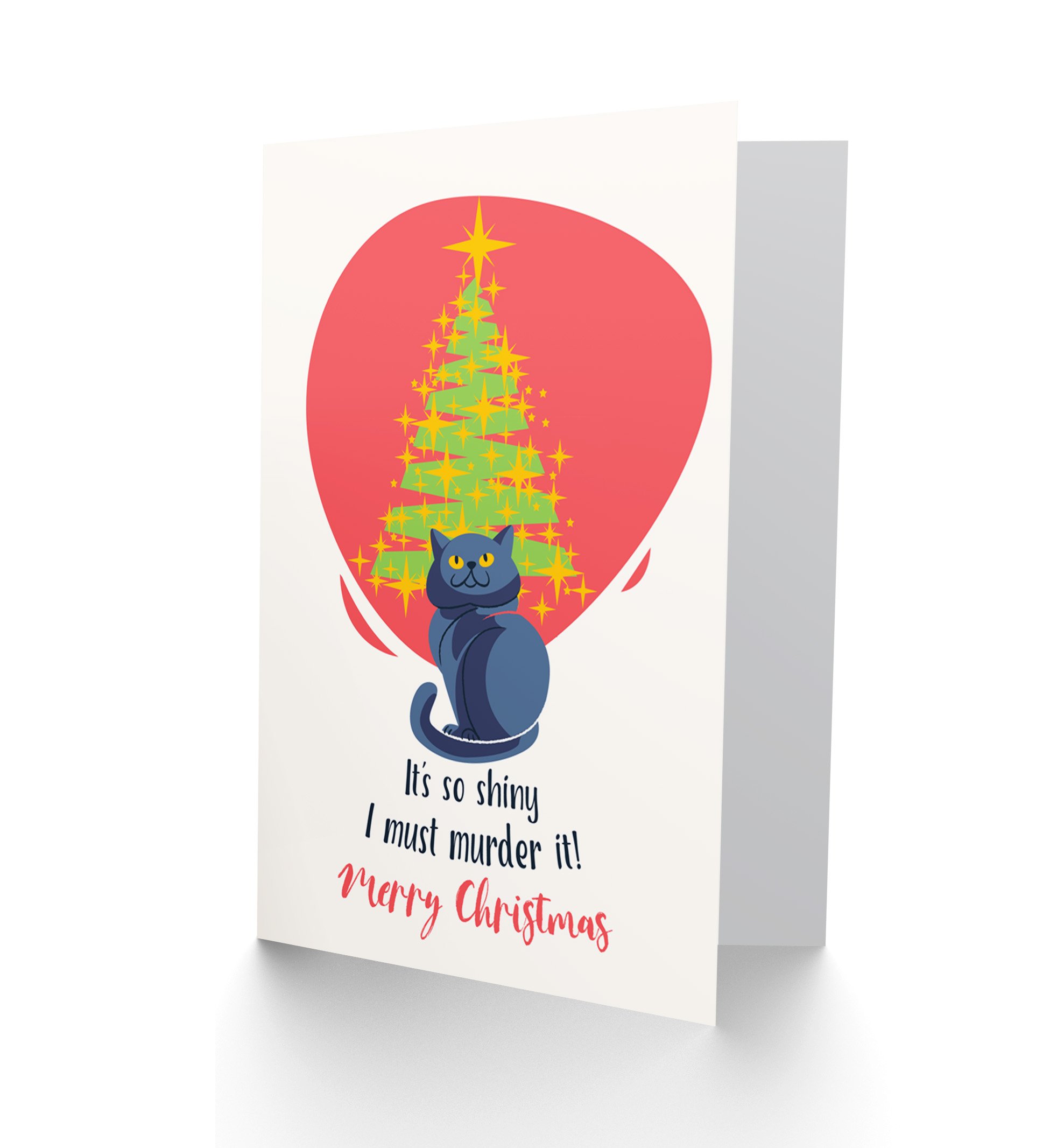 Wee Blue Coo Naughty Kitty Christmas Greetings Card