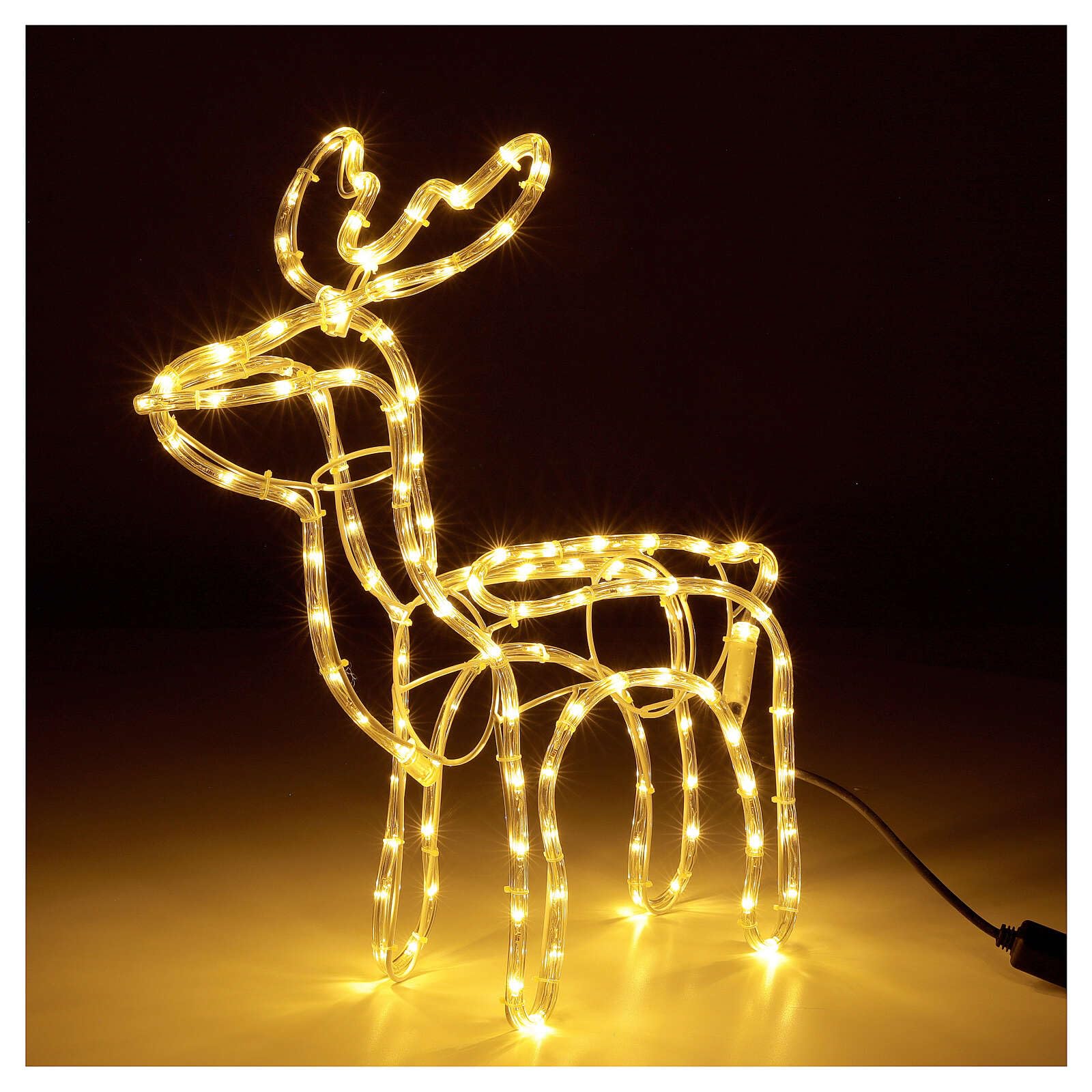 Holyart Leuchtfiguren: Leuchtendes Rentier mit 120 warmweißen LEDs für den Außenbereich, 55 cm