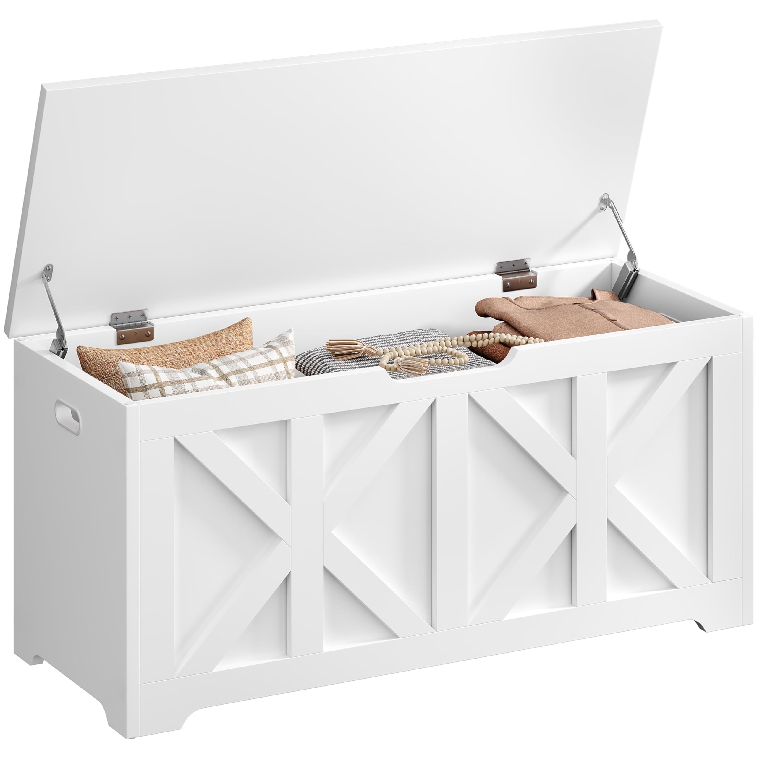 Yaheetech Storage Chest Blanket Box Shoe Bench, 132L, 40x100x46.5cm, White