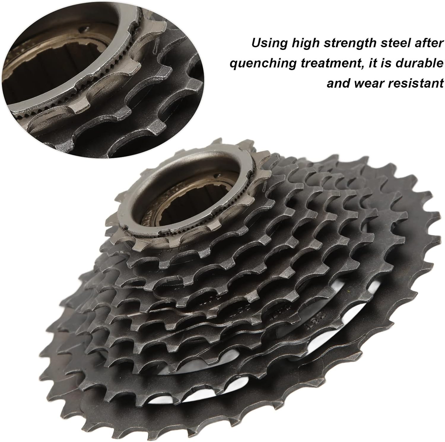 13‑32T 9 Speed Threaded Freewheel, Steel Hub Type Threaded Bike Cassette Replacement Hardware Accessory for Mountain Road Bike
