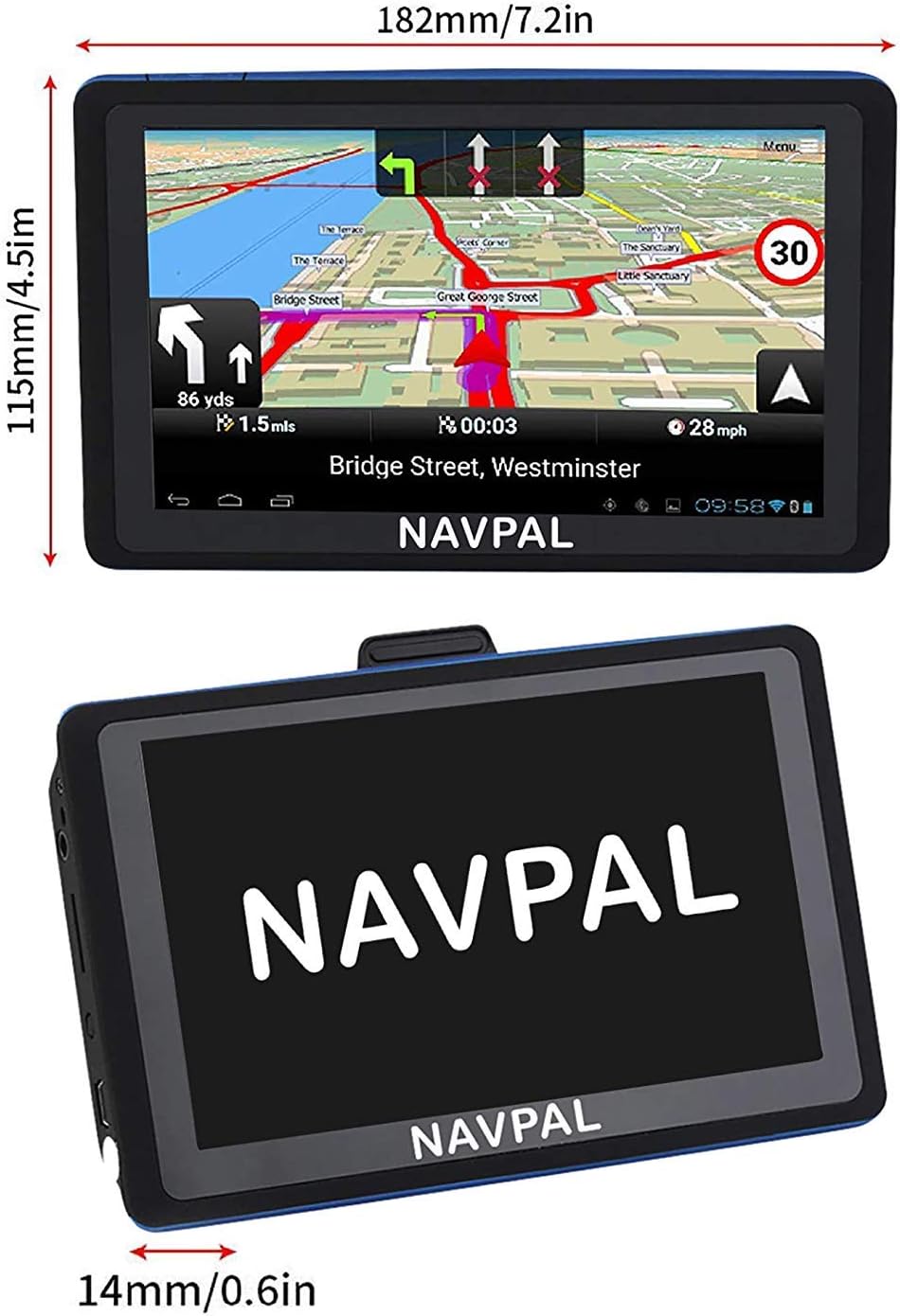 NAVPAL SAT NAV (7 INCH) with UK EUROPE 2021 EDITION + FREE Lifetime