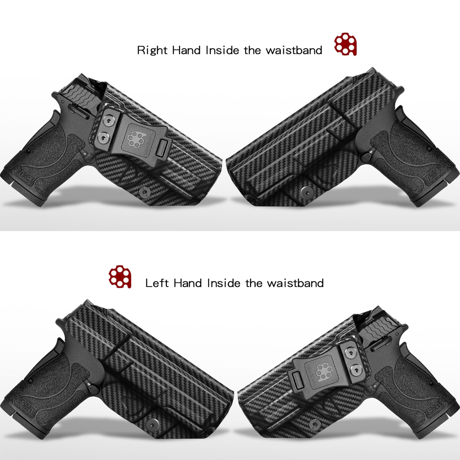 S&W M&P 380 Shield EZ Holster IWB Kydex Holster Fit: Smith & Wesson M&P 380 Shield EZ Pistol - Inside Waistband Concealed Carry – Adjustable Cant & 'Posi-Click' Retention - US Made - No Wear/Jitter