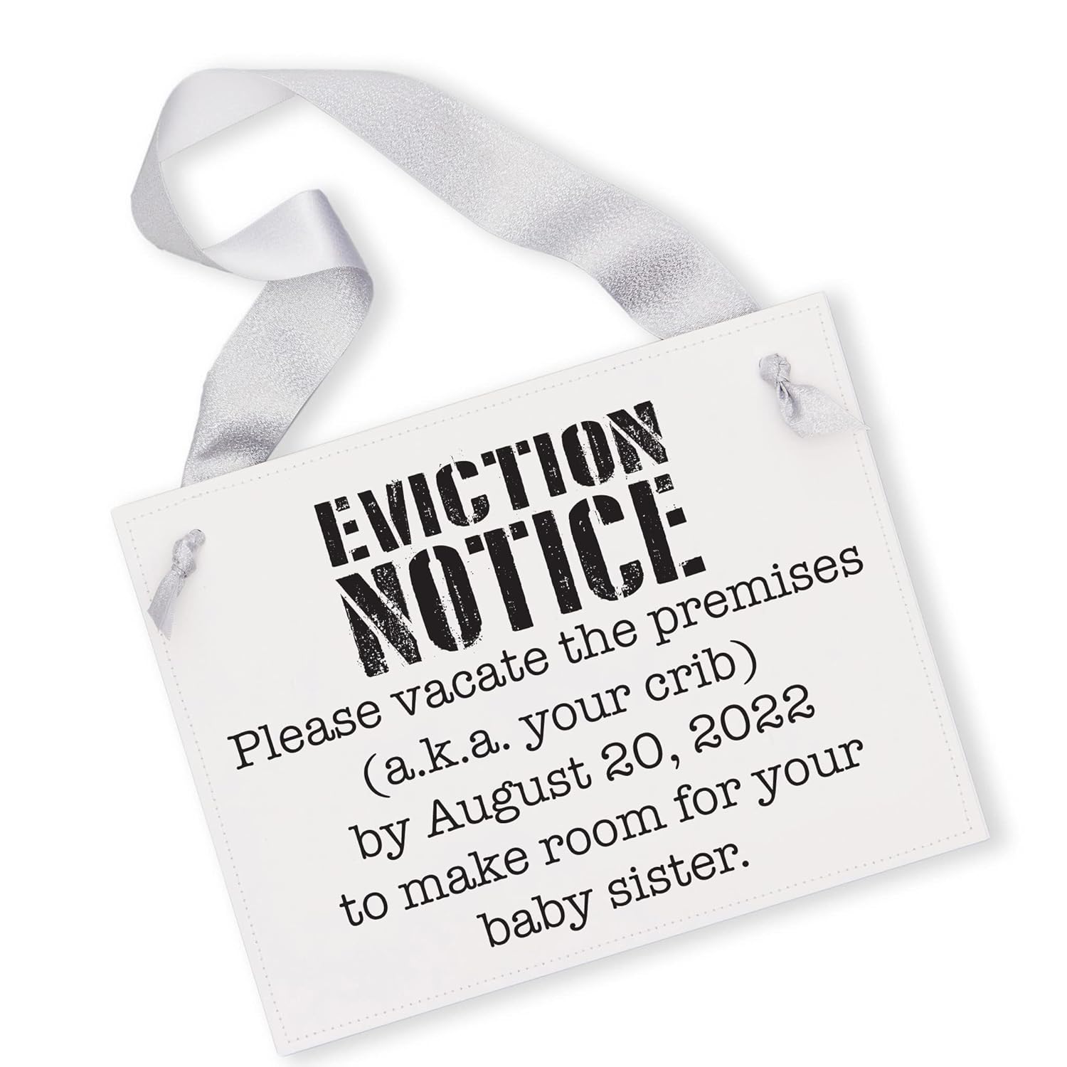 amazon com new baby announcement eviction notice sign for big brother or sister in crib handmade products