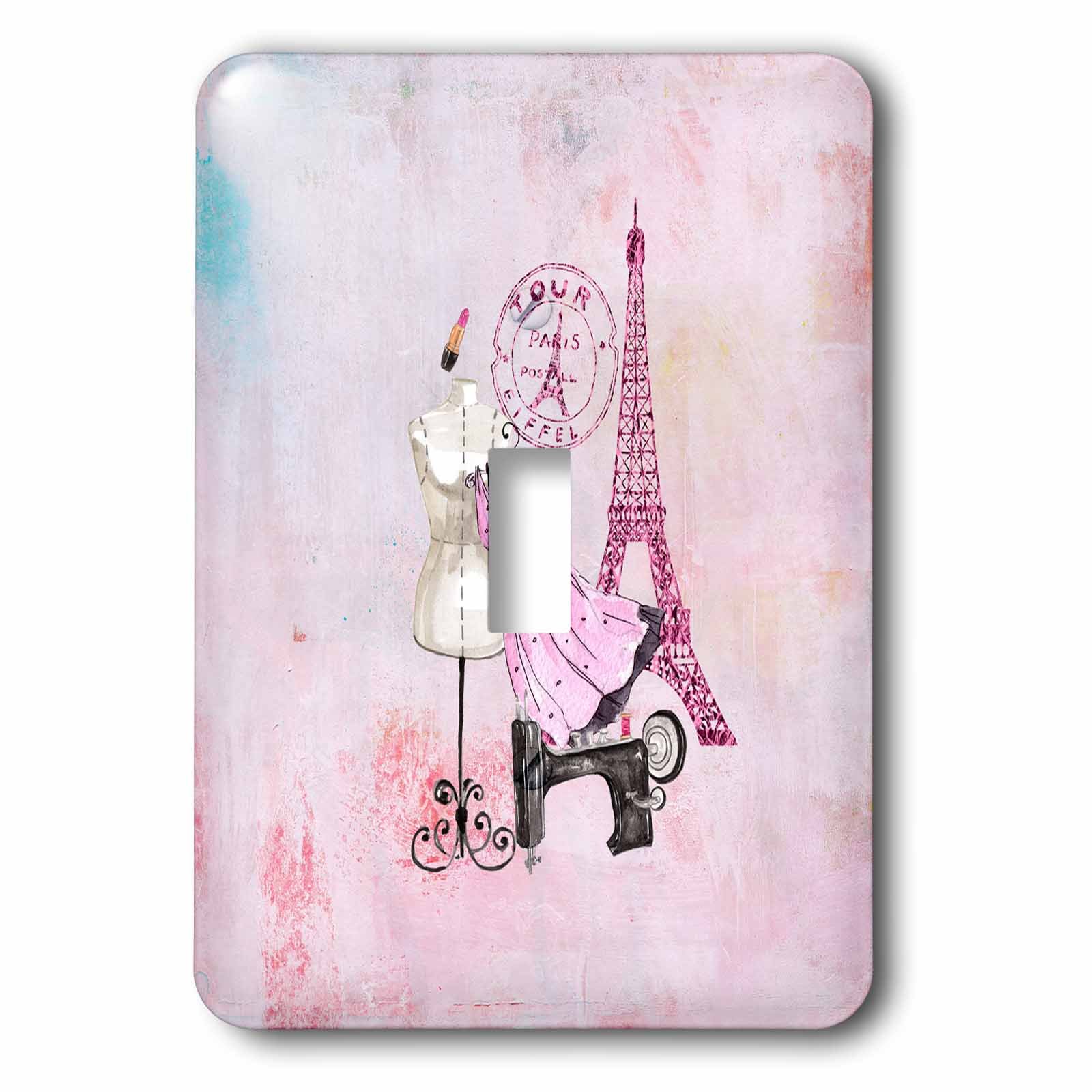 Interrupteur à bascule simple 3dRose lsp_267083_1 avec motif rose aquarelle chic