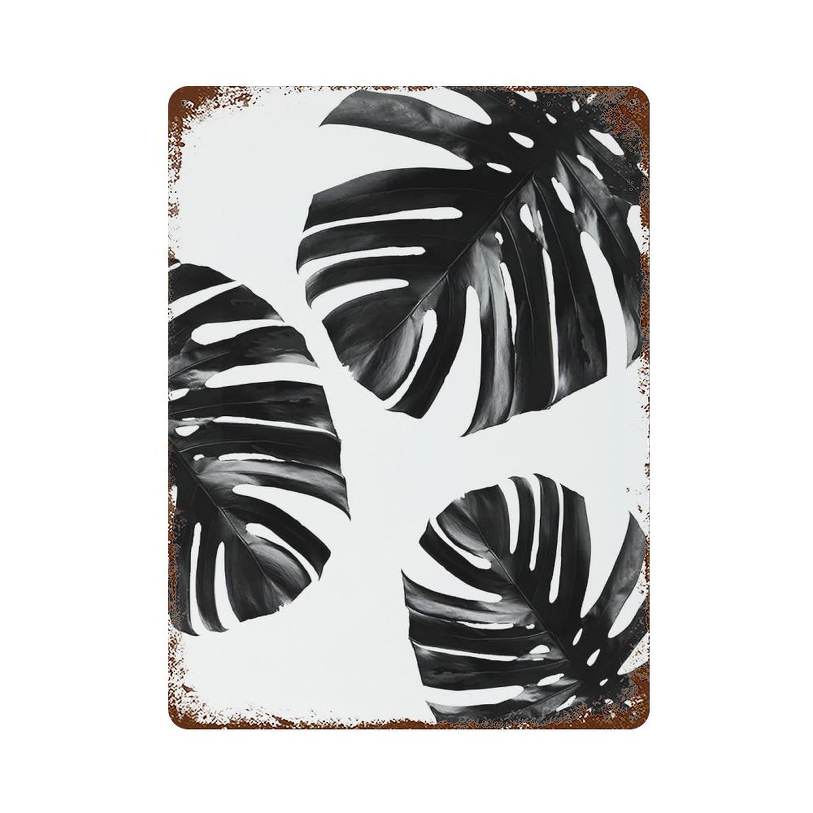 xiaoxiaoshen Palm Leaf Botanical Wall Decor Art Metal Tin Poster Modern Home Decor Art Home Bar Shop Decorations Vintage Sign 40x30cm