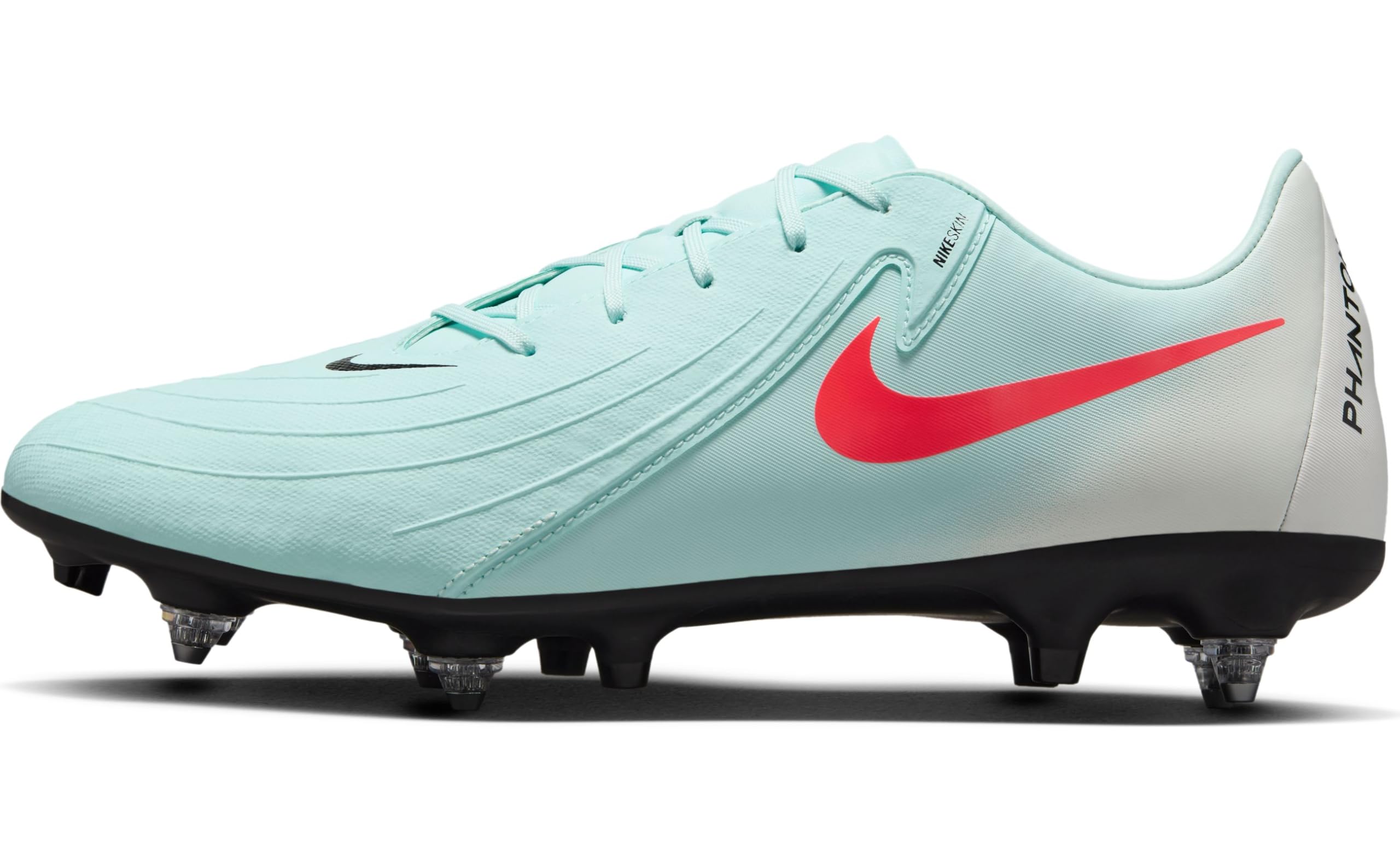 NIKE Unisex's Phantom Gx 2 Academy Oxford Flat, Mint Atomic Red Off Noir, 7.5 UK