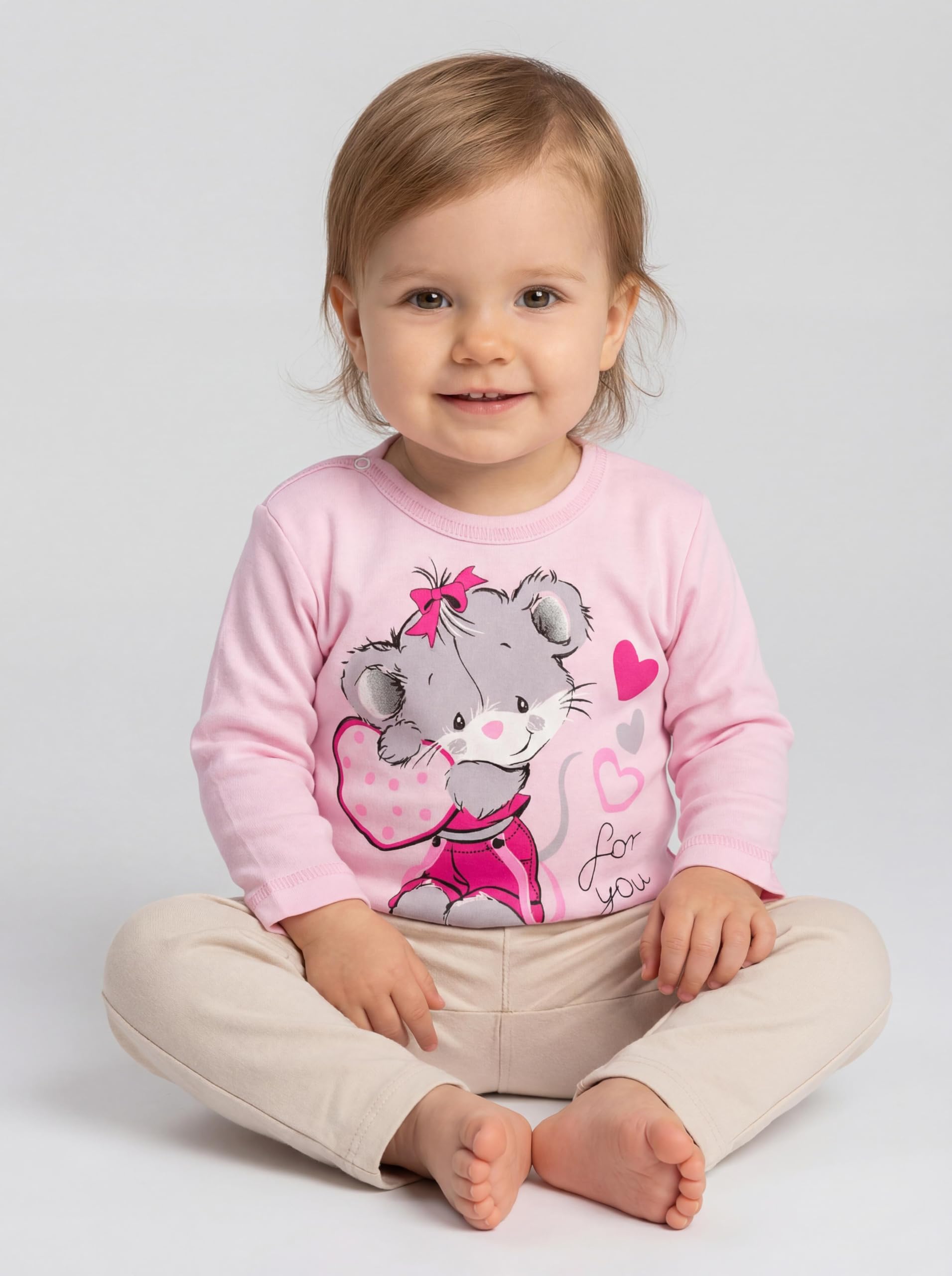 TupTam Blouses bébé à Manches Longues imprimé, Lot de 3