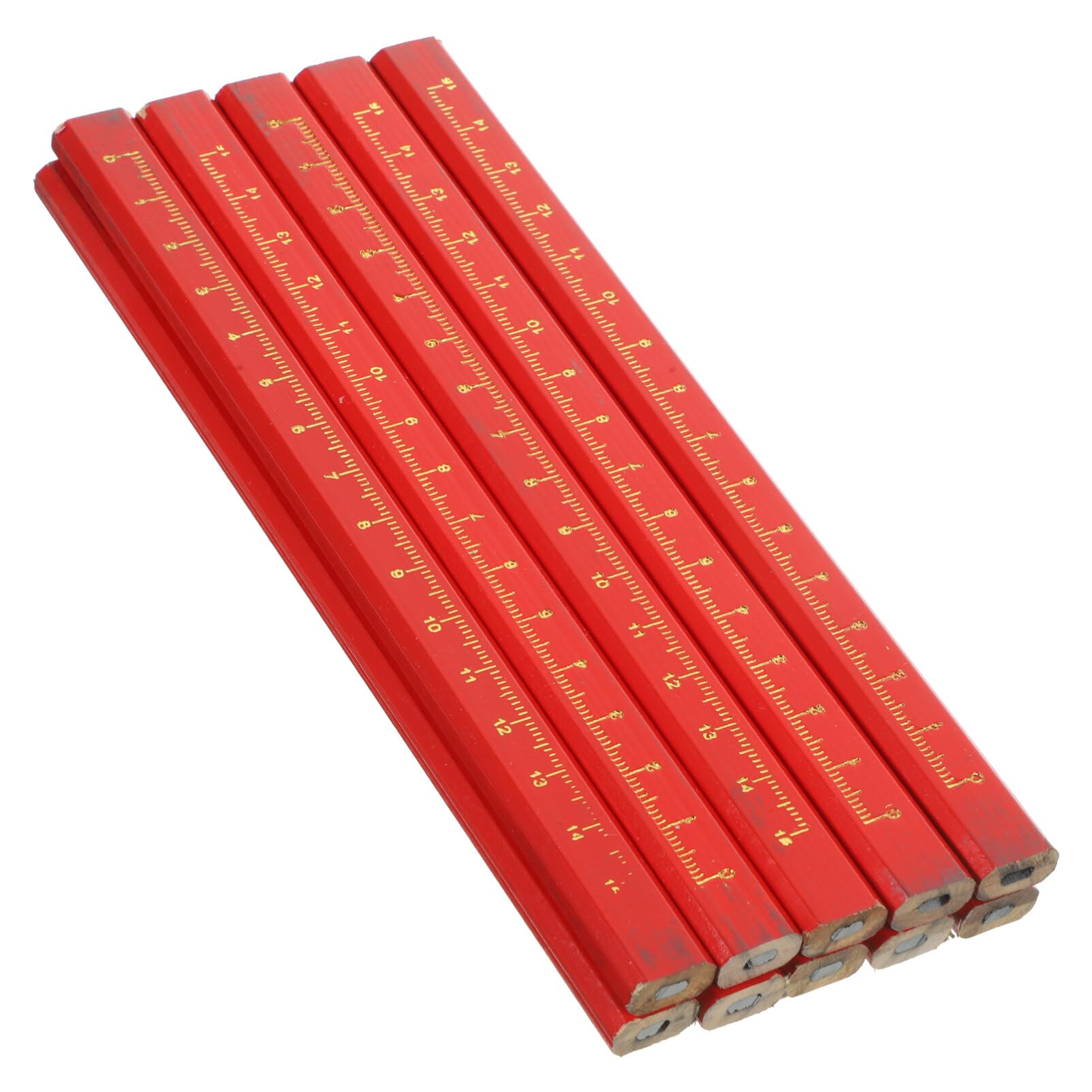 NUOBESTY 50pièces Crayons de Construction Gradués Outils de Menuiserie Crayons de Charpentier Robustes Accessoires pour Travail du Bois