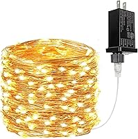 Vista 34 de Guirnalda de 300 luces LED extralargas de 99 pies enchufables con control remoto, tira de luces impermeables para exteriores e interiores, 8 modos
