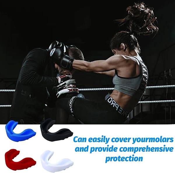 MNYXIS 4 PCS Paradenti Rugby, Paradenti sportivo, Paradenti per Rugby Boxe Junior Karate Kumite Bambino Basket Ragazzo Pugilato Muay Thai Kick Boxing Football Americano, Proteggi i tuoi denti - 5
