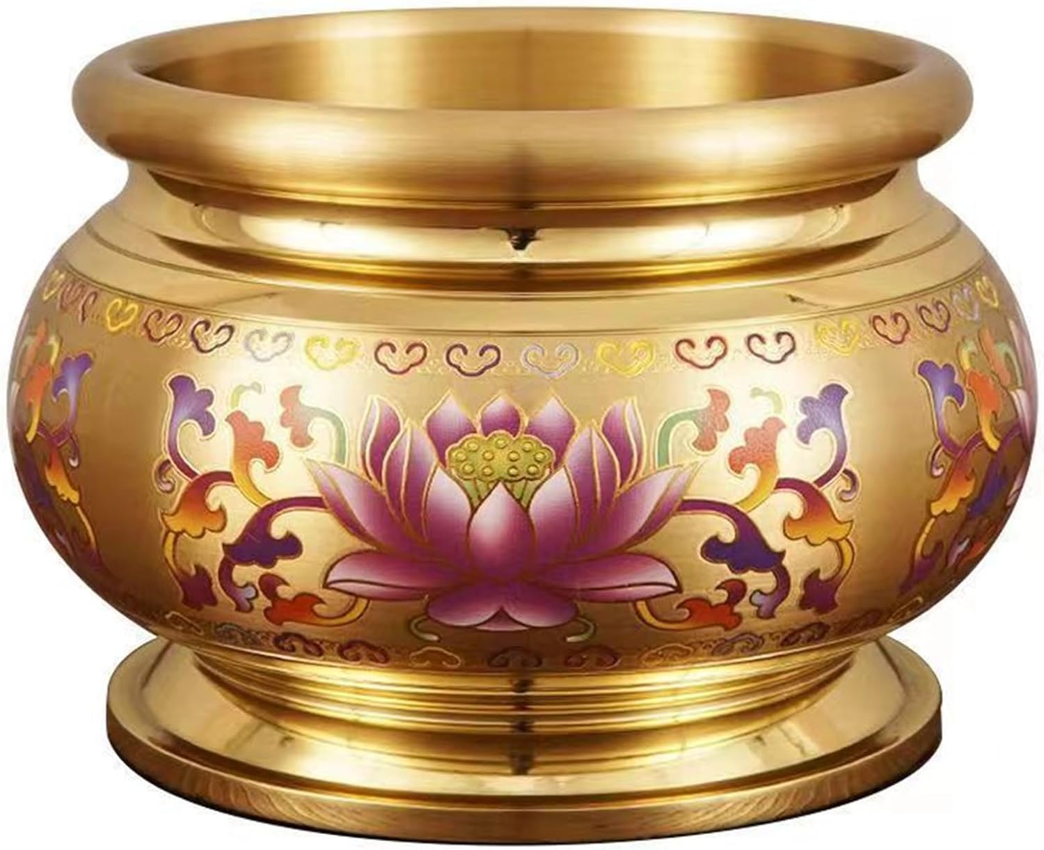 銅香炉 平底 純銅製 蓮花デザイン 家庭用 オフィス用 香炉 で禅の