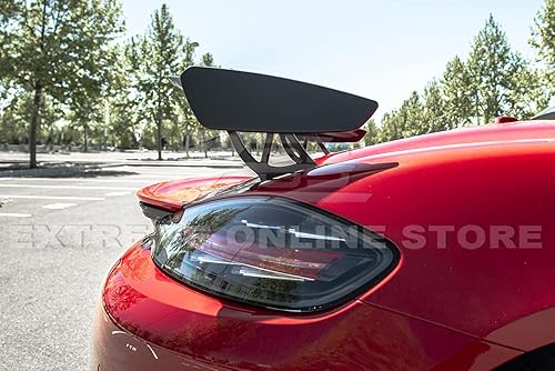 Miniatura 6 de Para Porsche 718 Boxster & Cayman 2017-presente  GT4 Estilo ABS Imprimación de plástico Negro Alerón Trasero Alerón