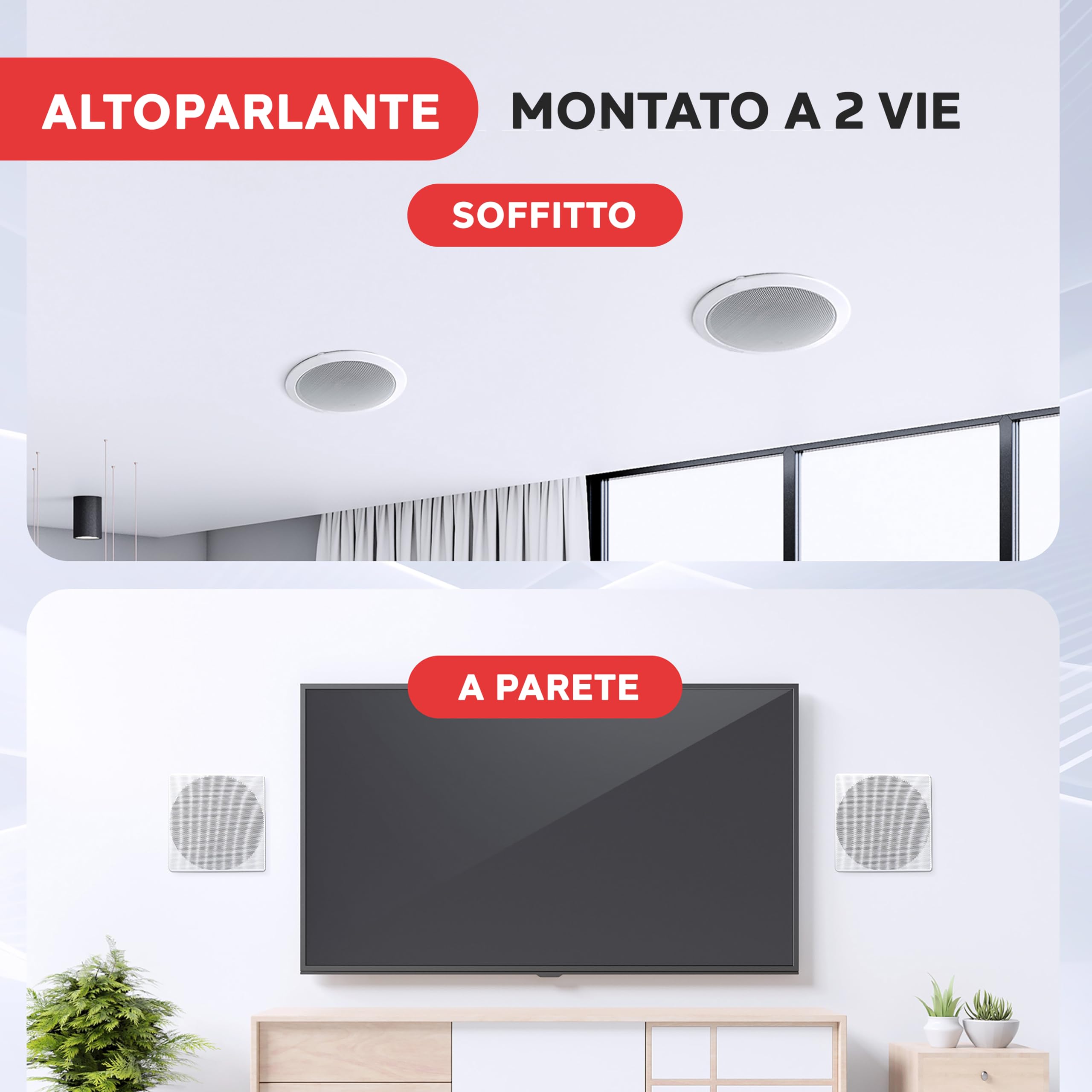 Pyle Altoparlanti Casse da Incasso 13,33 cm a 2 Vie 150 Watt 8 Ohm Bianco