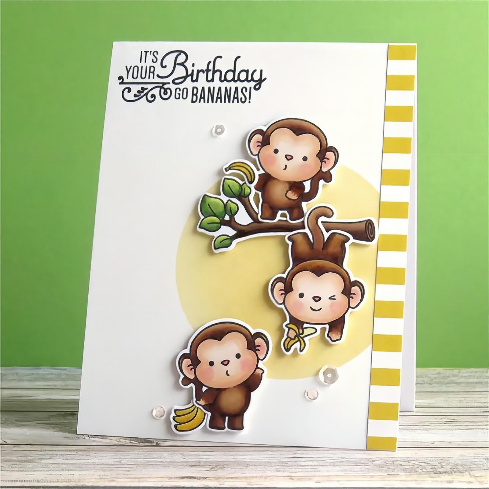 Timbro Trasparente In Silicone A Forma Di Scimmia 10x15 Cm – Briartw Per Scrapbooking E Biglietti Fai Da Te - 2