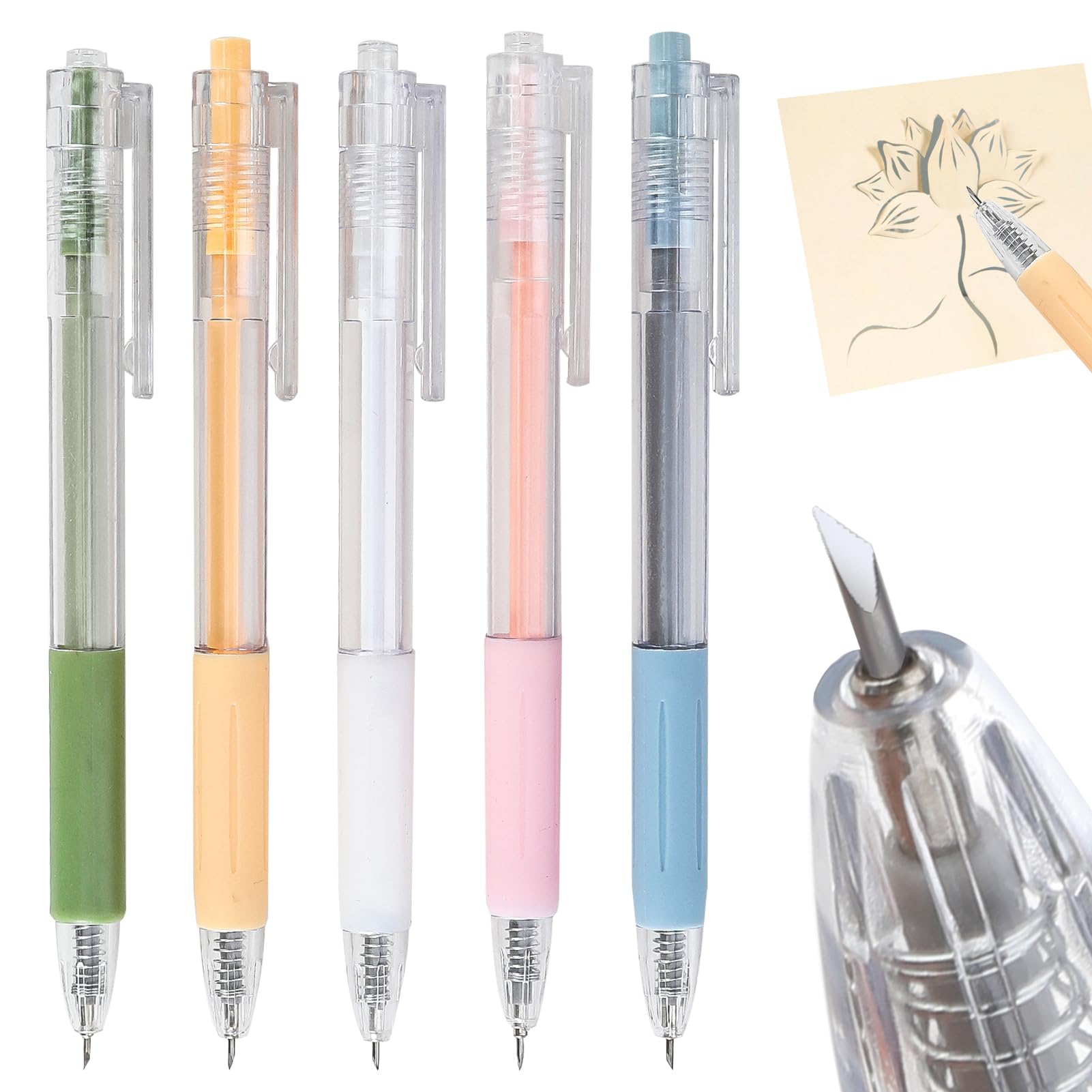 5 Pieces Precision Pen Cutter, Pen Type for Manual Cutting, Multipurpose Tools for Art and DIY Works, Knife Cutter DIY
