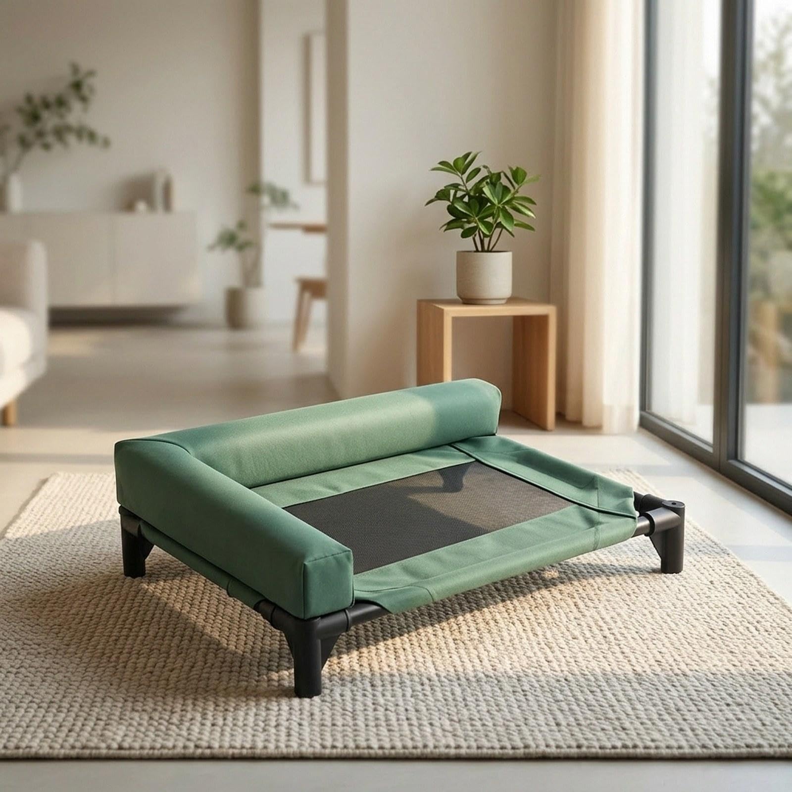 Colcolo Cuccia Rialzata per Cani, Traspirante, Materassino Lavabile, Robusta Cuccia Rialzata per Animali Domestici, Cuccia per Gatti, Cuccioli, Cani di Piccol, Verde