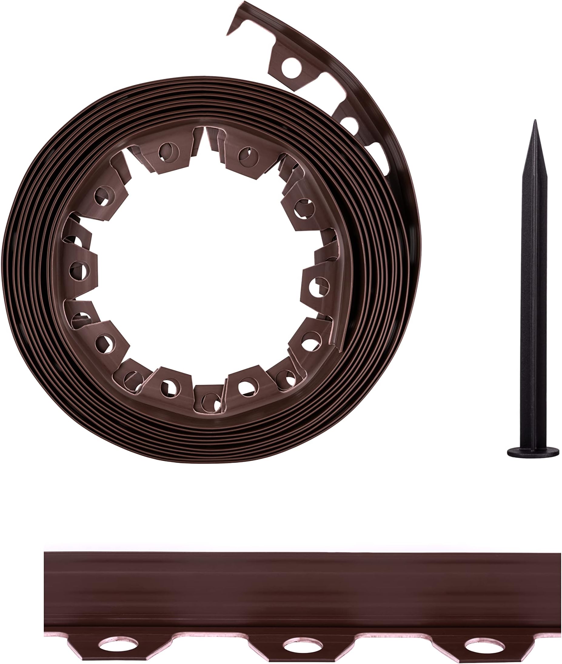 Amazon Basics Landscape Edging Coil with Stakes, 8 cm, Brown Amazon