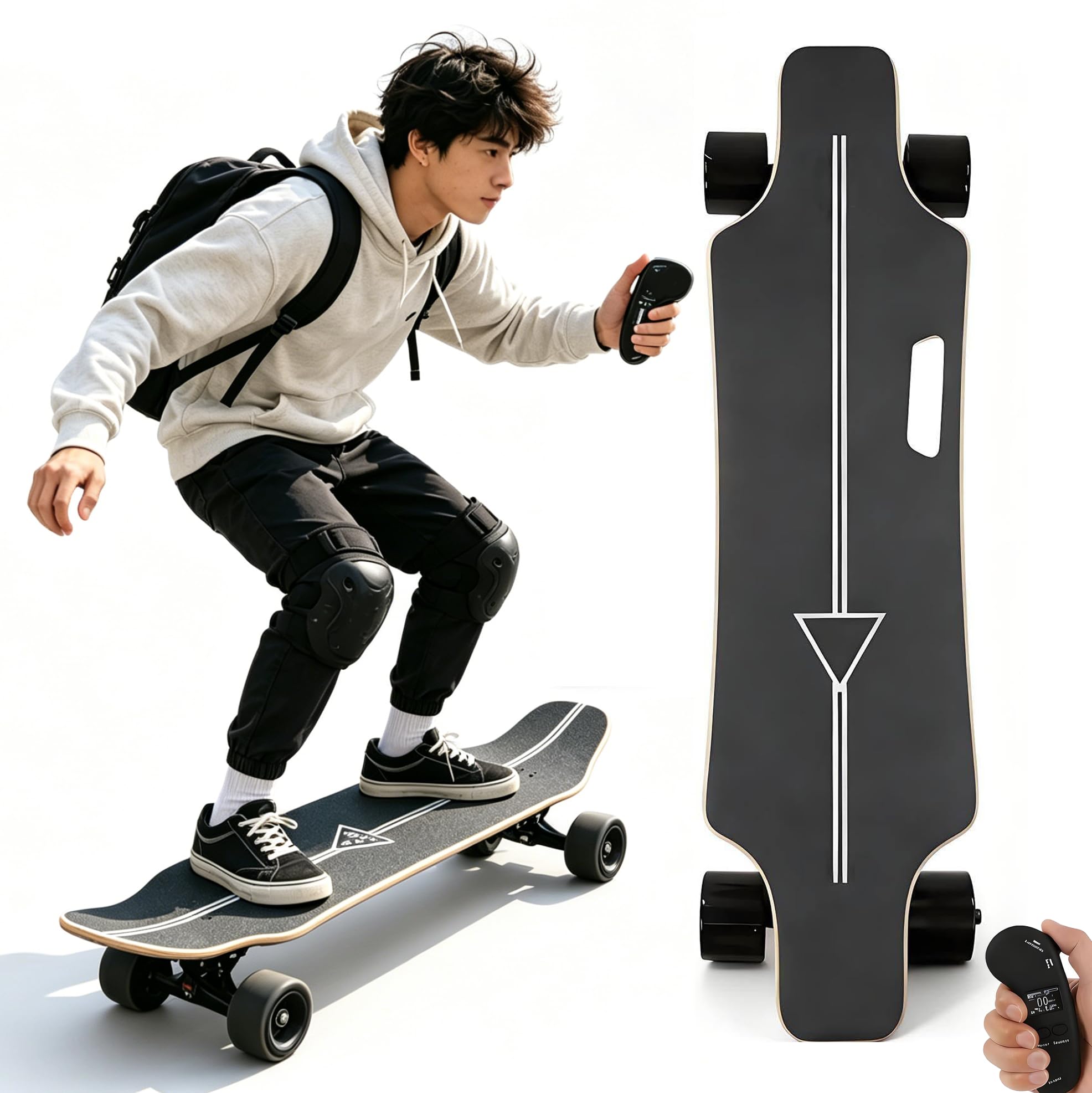 Planche Électrique Tout-Terrain Adultes-Skateboard Électrique 700W, Double Moteur, Vitesse Maximale De 35 Km/H, Autonomie De 15/22 /30 Km, Charge De 150 Kg,Campus& Aventures Urbaines 22KM
