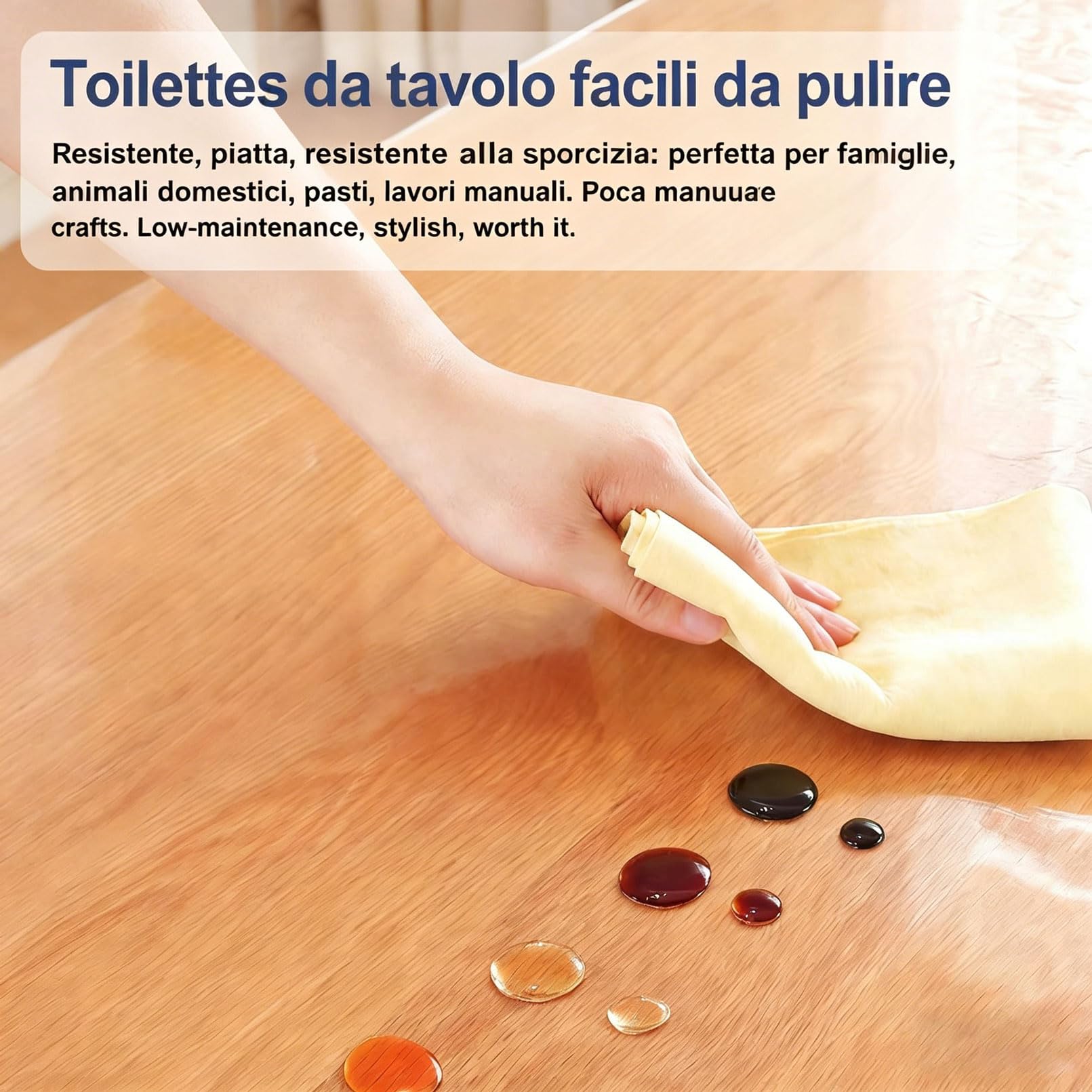 Generico Pellicola Trasparente in PVC 50x195cm 2 mm, Impermeabile, Antimacchia, Facile da Rimuovere