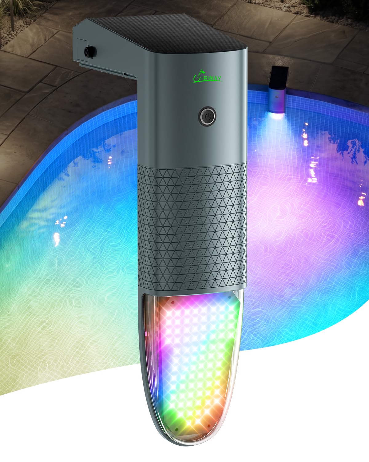 Photo 1 of Extra Large Solar Pool Lights for Inground & Above Ground Pools, 80 LEDs RGBIC Underwater Pool Lights with Remote, Dual-Color Lighting, 10 Colors & 7 Modes, Solar & USB Rechargeable [Patent Pending]