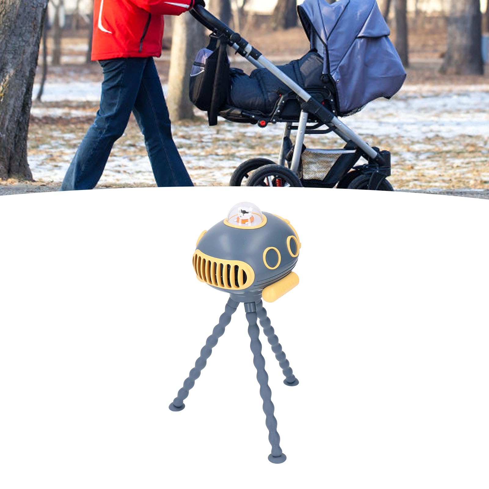 Gonetre Mini Clip de Ventilador de Cochecitos de Cochecitos con Trípode Flexible, Ventilador de Enfriamiento de Mano Automática de Conmutación Automática USB para Viajar, Cuna, Asiento