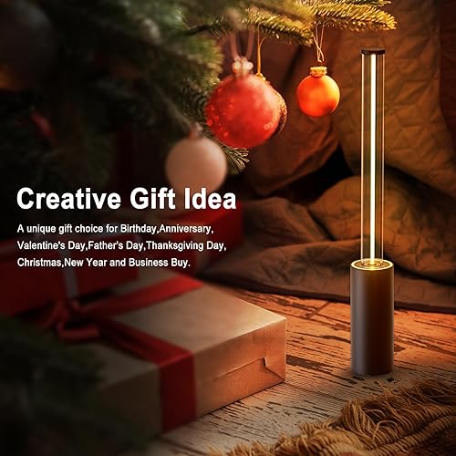 Miniatura 6 de Lámpara portátil inalámbrica, 3 vías táctil USB, recargable, funciona con pilas, lámpara pequeña minimalista para mesita de noche y cocina, luz